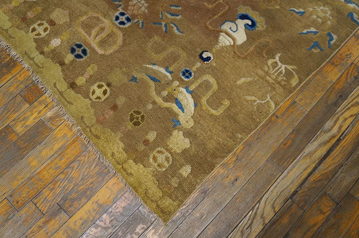 Hand-Knotted Mid 19th Century Pair of Ningxia Pillar Carpets ( 4' x 6'8