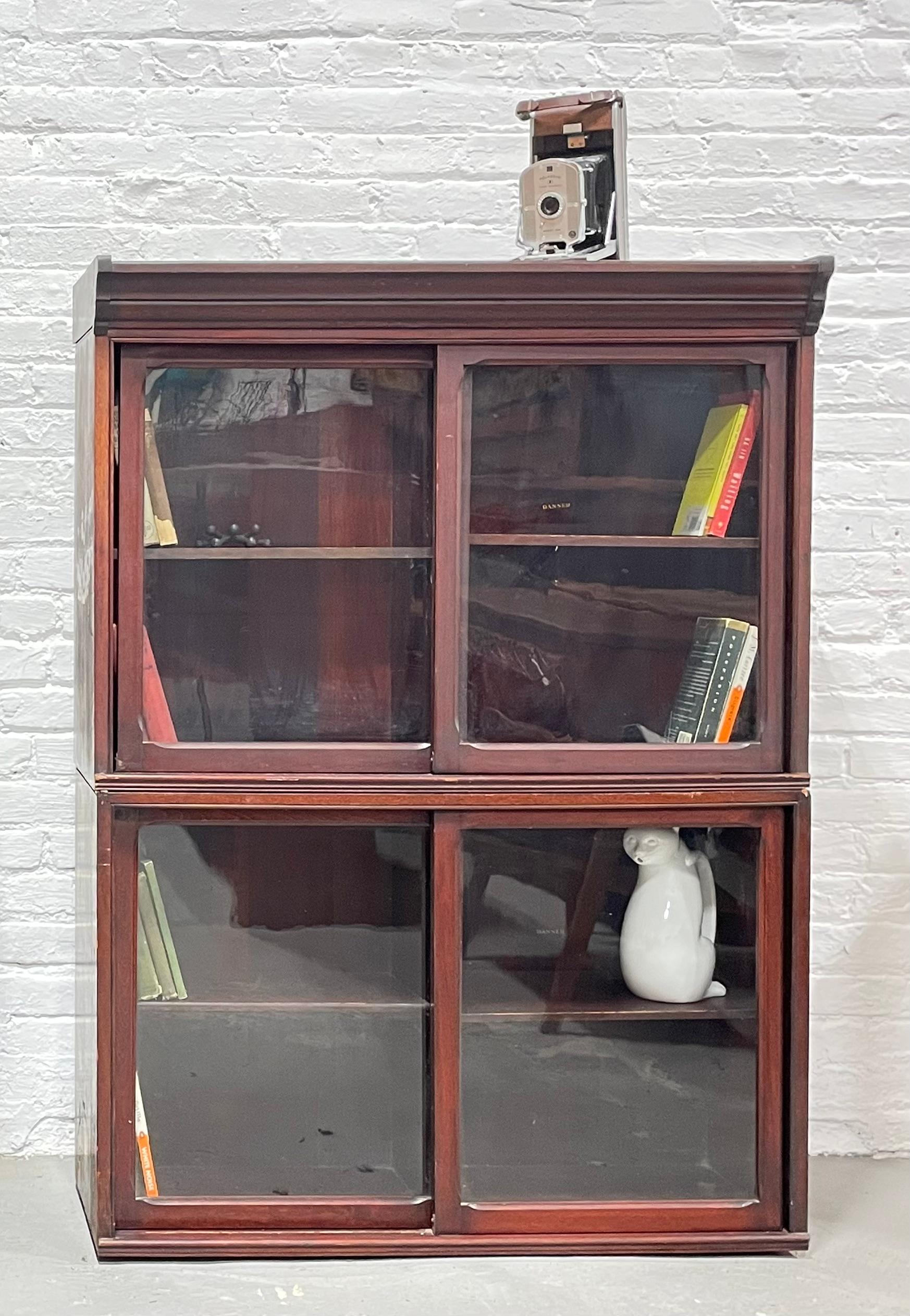 Arts and Crafts Pair of Antique Oak Bookcase / China Cabinet by Danner Furniture, circa 1910s