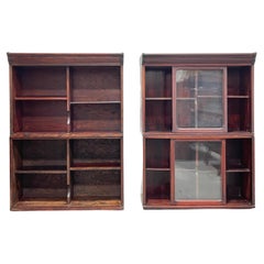 Pair of Antique Oak Bookcase / China Cabinet by Danner Furniture, circa 1910s