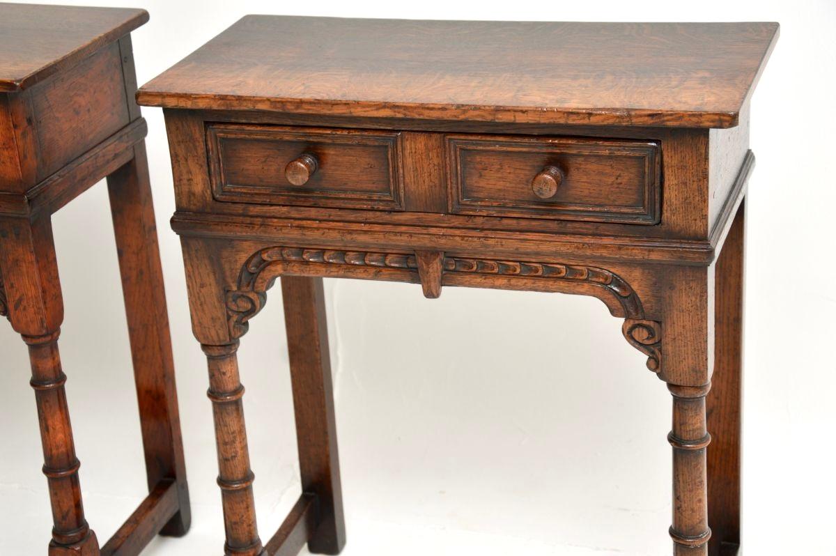 Pair of Antique Oak Console / Side Tables by Titchmarsh and Goodwin For Sale 5