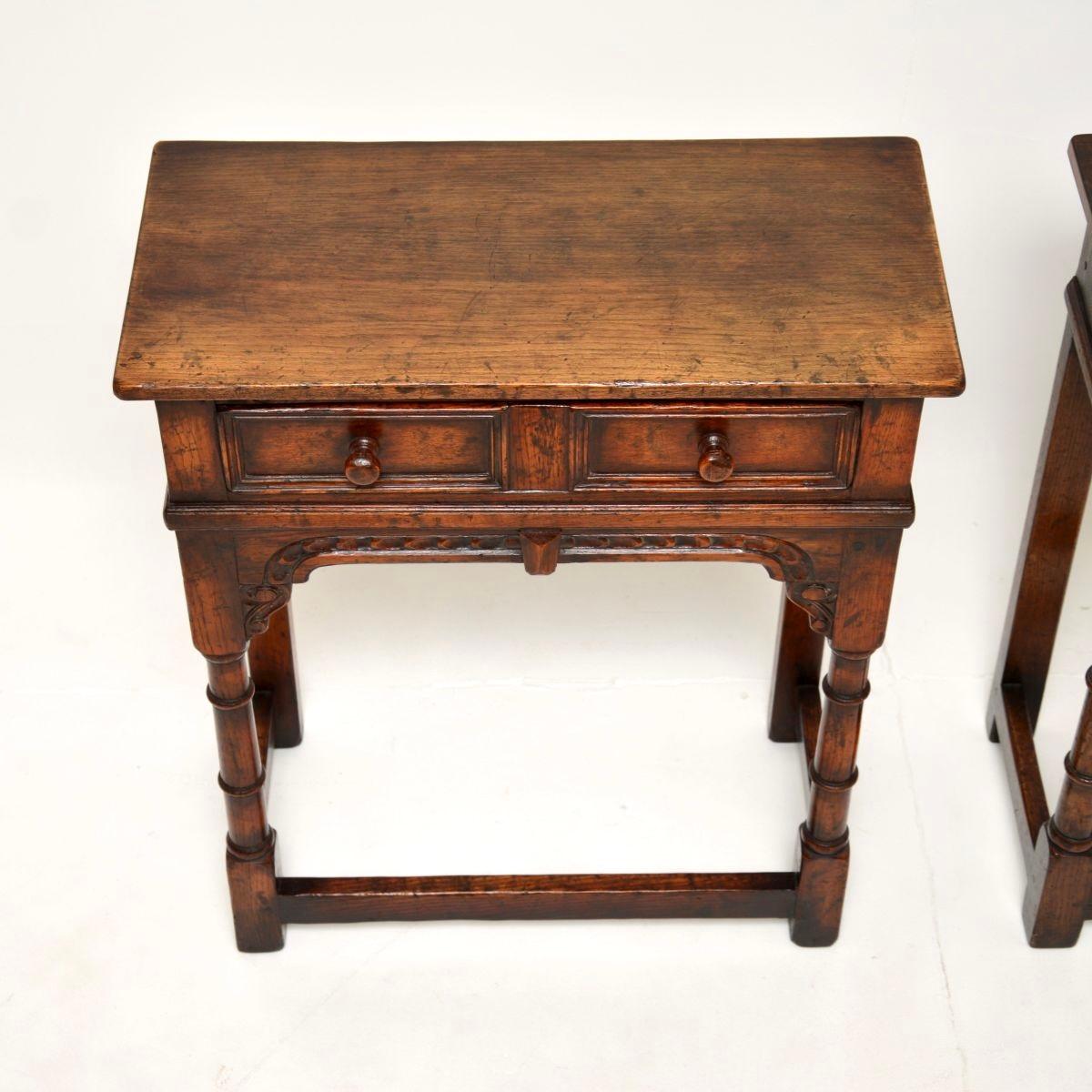 Mid-20th Century Pair of Antique Oak Console / Side Tables by Titchmarsh and Goodwin For Sale