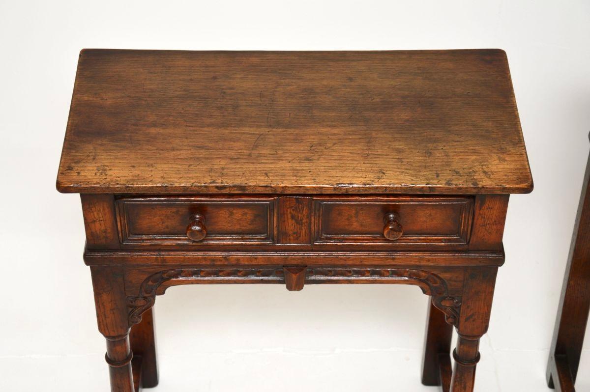 Pair of Antique Oak Console / Side Tables by Titchmarsh and Goodwin For Sale 2