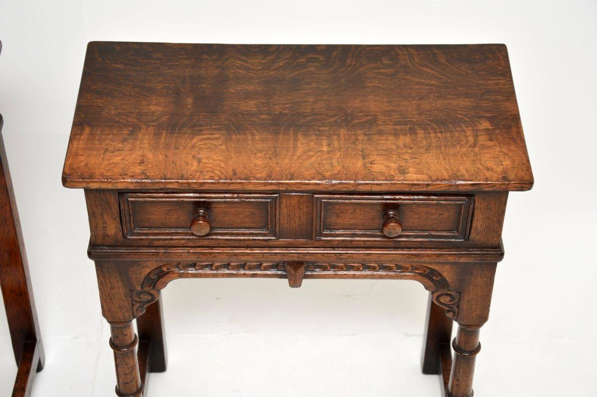 Pair of Antique Oak Console / Side Tables by Titchmarsh and Goodwin For Sale 3