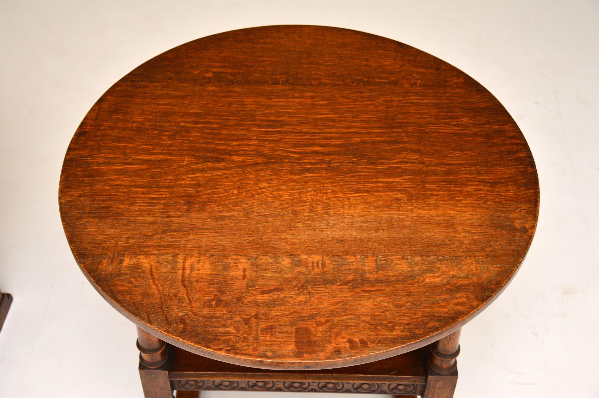 Pair of Antique Oak Monks Bench Armchairs / Tables 3