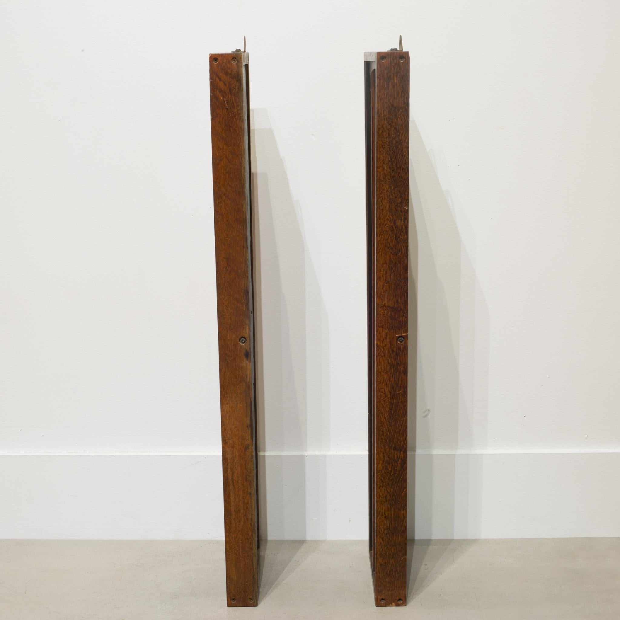 Industrial Pair of Antique Oak Time Card Holders, circa 1900