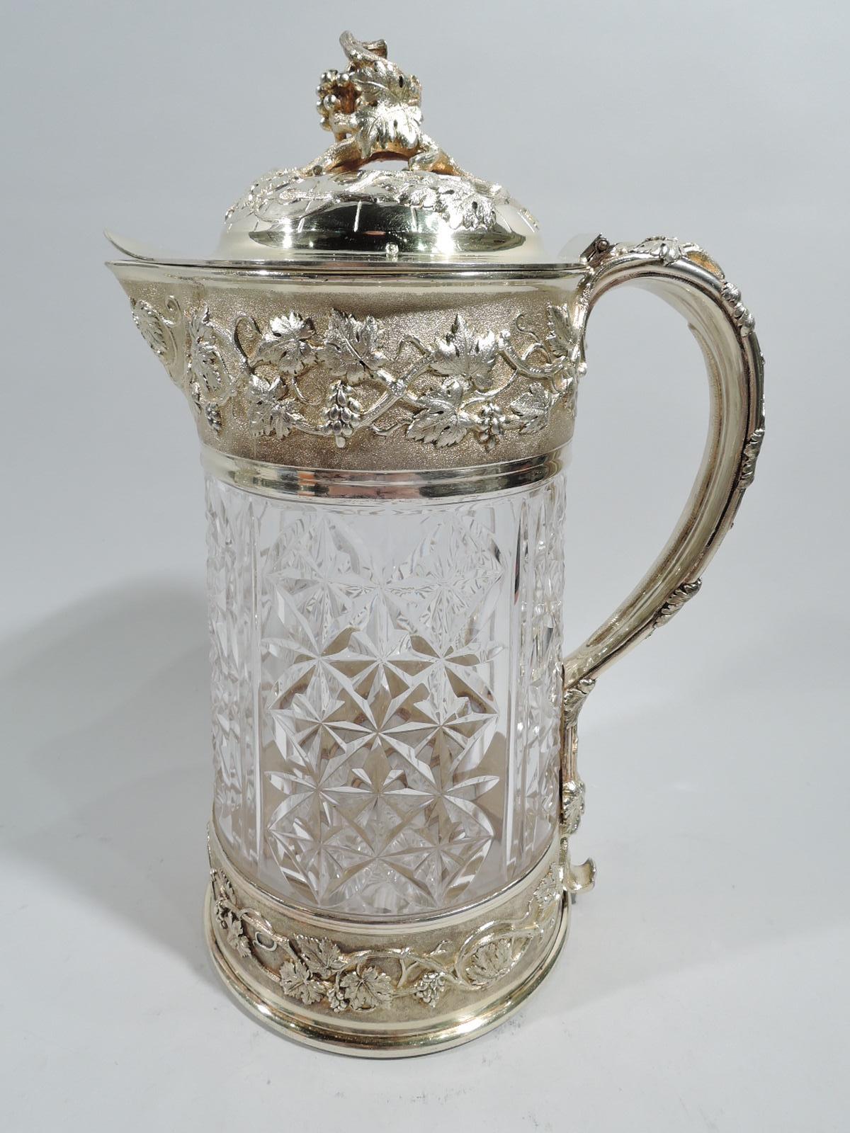Belle Époque Pair of Antique Odiot Belle Epoque Silver Gilt & Cut-Glass Decanters