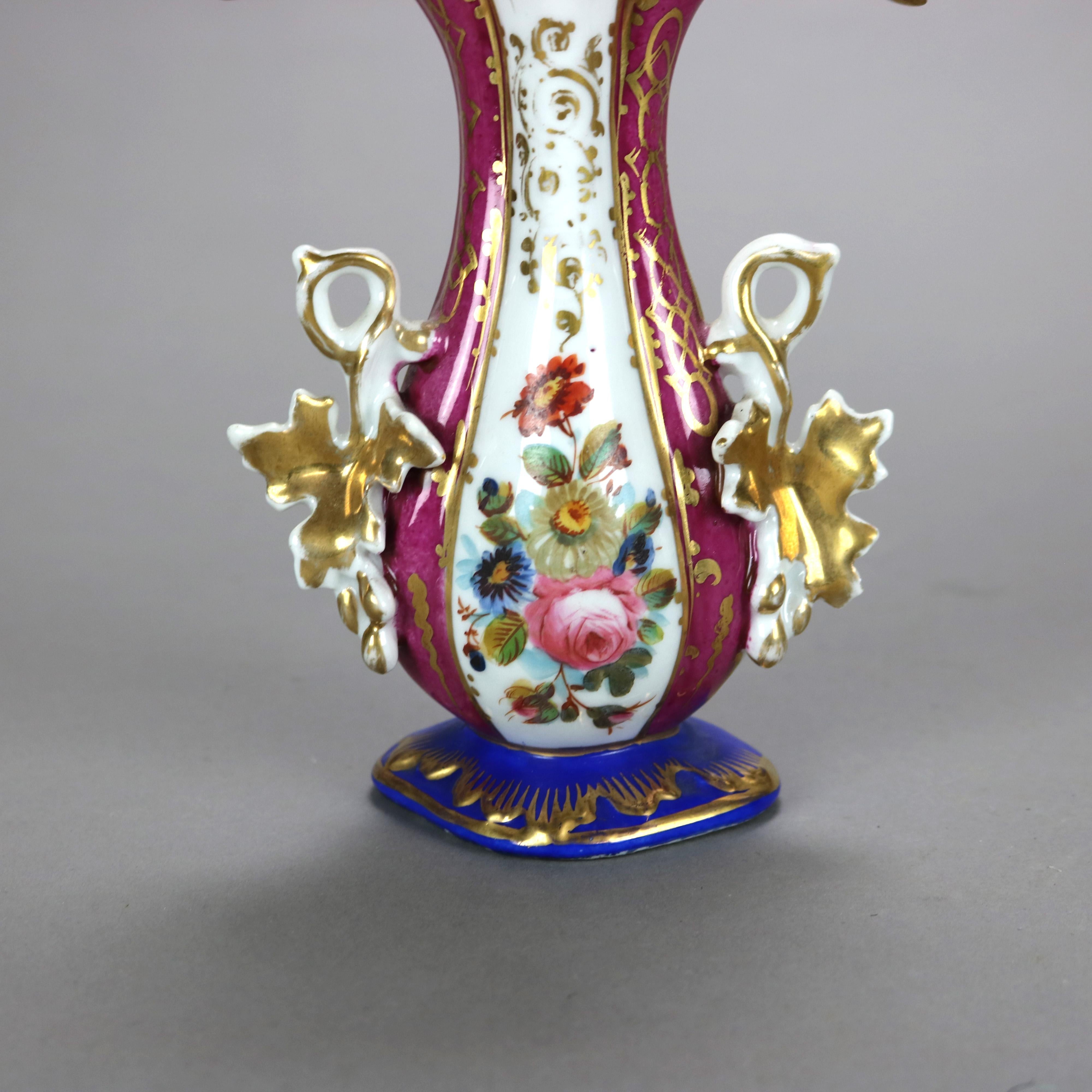 Pair of Antique Old Paris Floral & Gilt Hand Painted Porcelain Spill Vases C1880

Measure - 7 1/4
