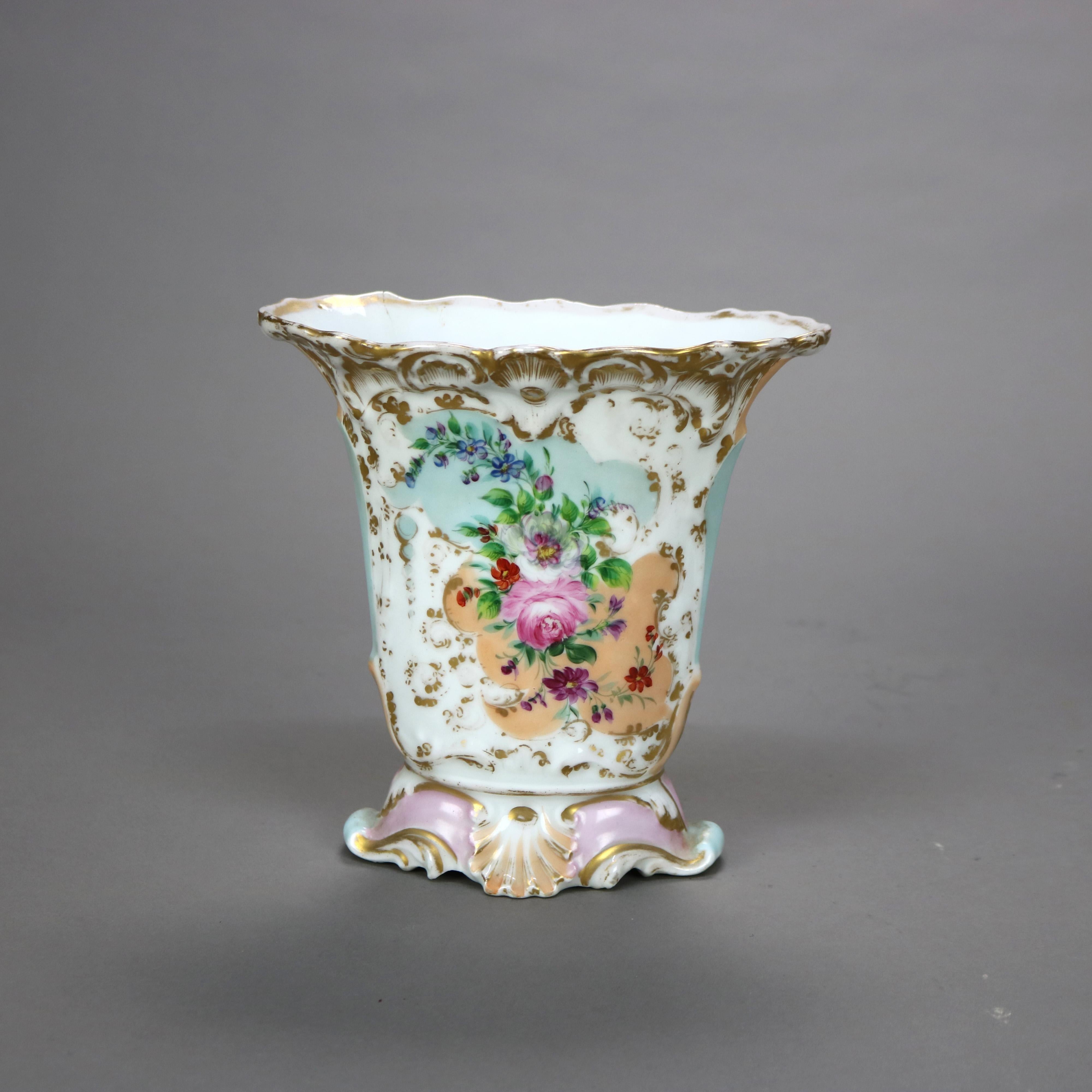 Pair of Antique Old Paris Floral & Gilt Hand Painted Spill Vases C1880

Measures - 7
