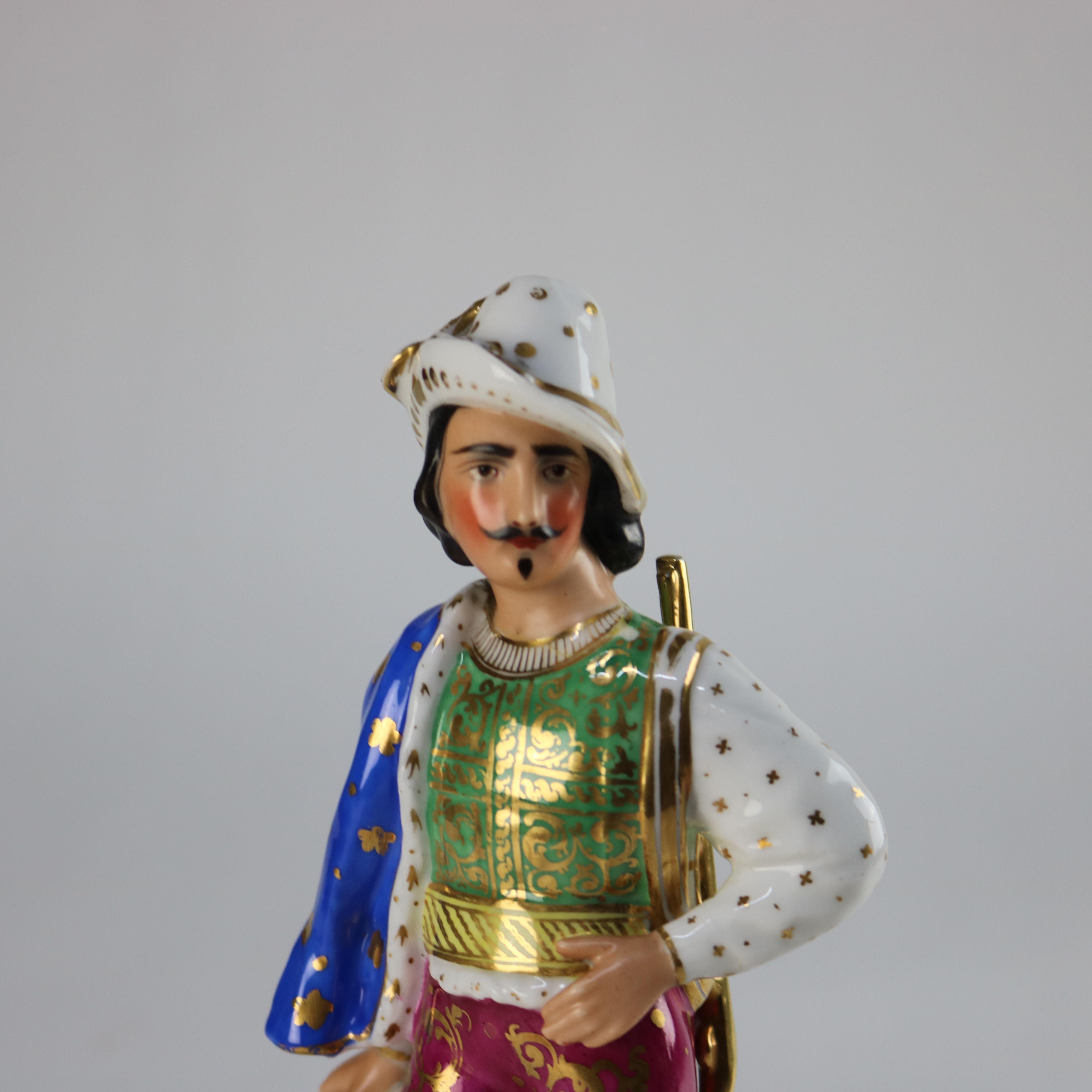 Paire de figurines d'homme et de femme en porcelaine Old Paris C1890 en vente 5