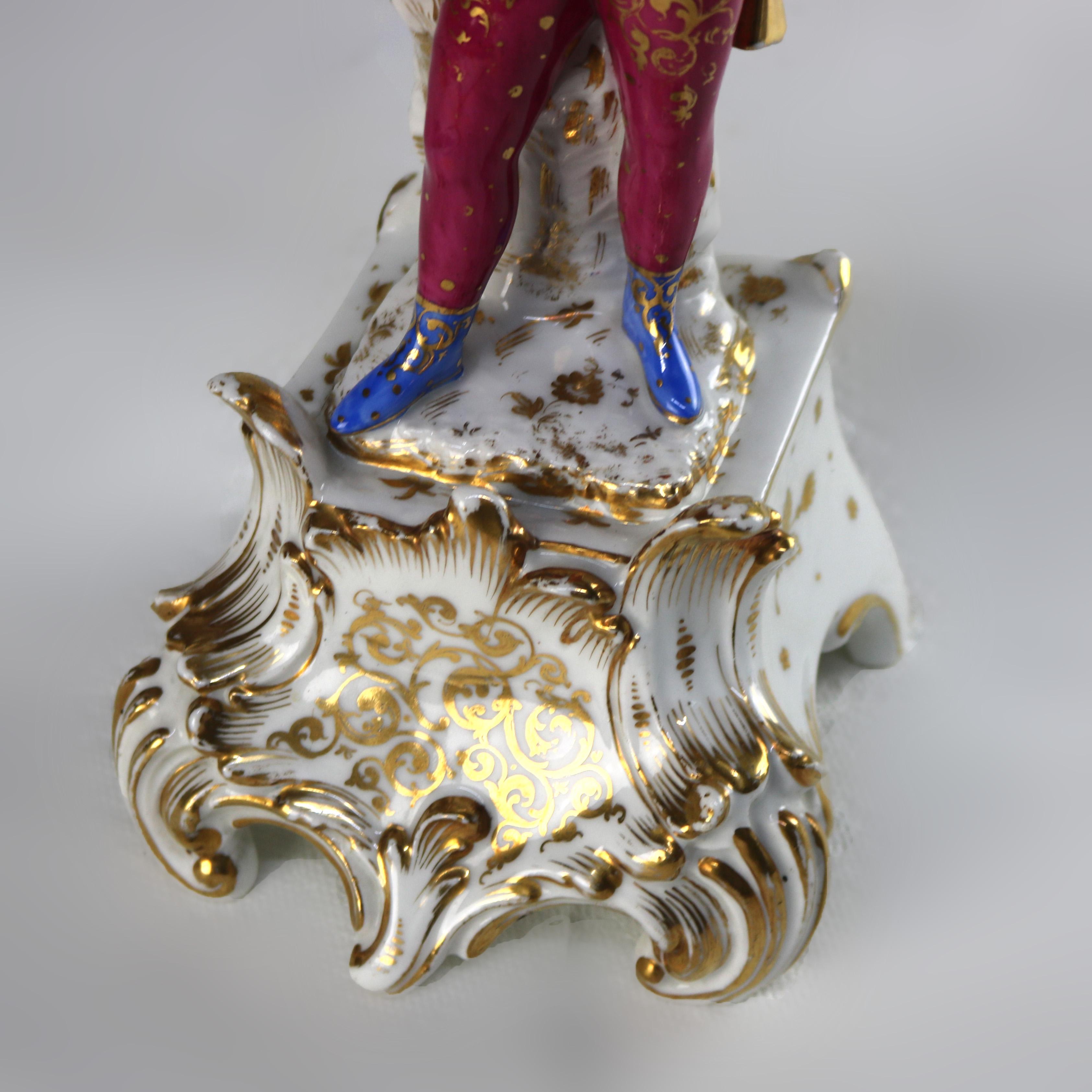 Paire de figurines d'homme et de femme en porcelaine Old Paris C1890 en vente 7