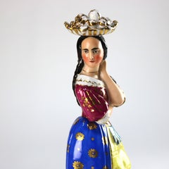 Coppia di figure di uomo e donna in porcellana Old Paris C1890