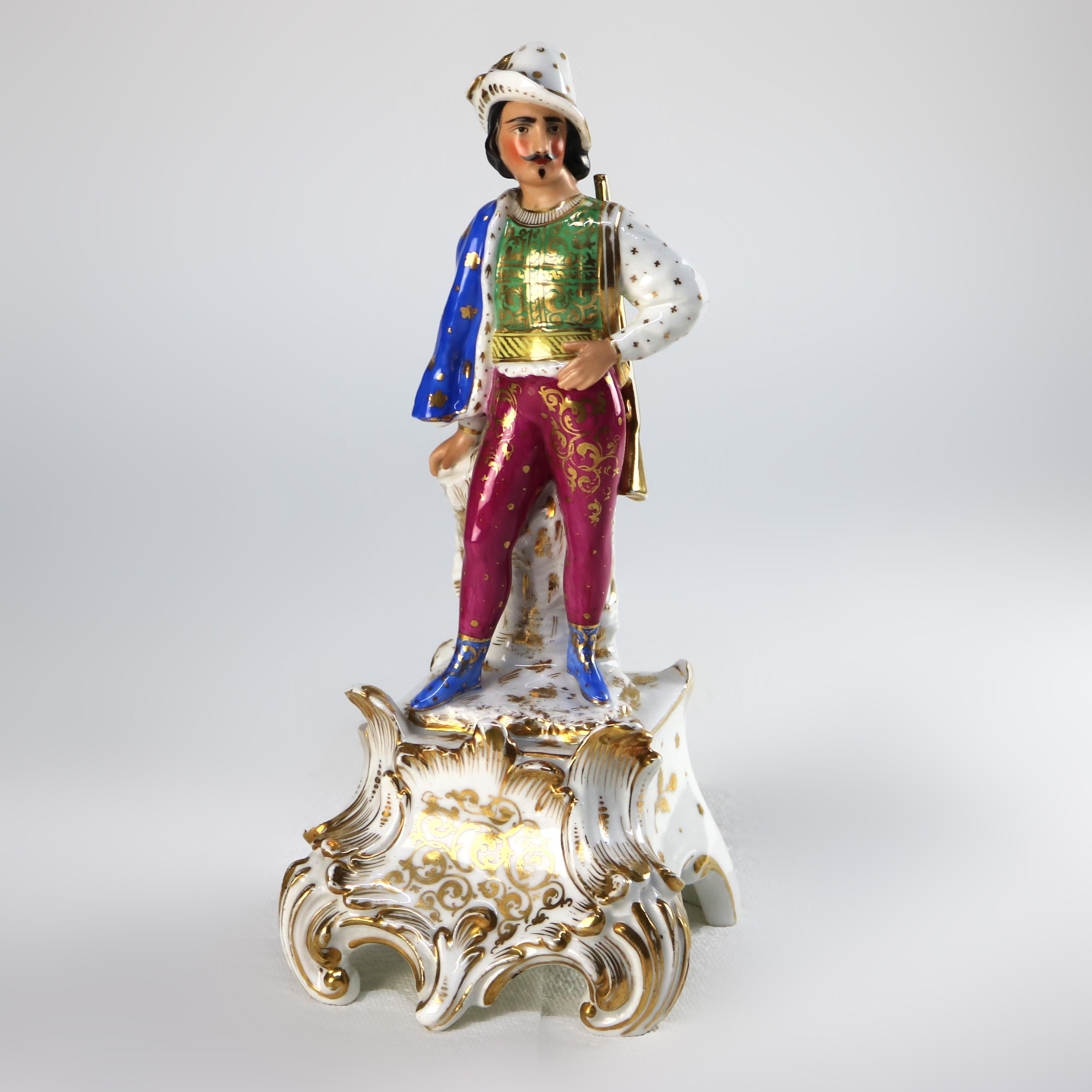 Paire de figurines d'homme et de femme en porcelaine Old Paris C1890 en vente 3