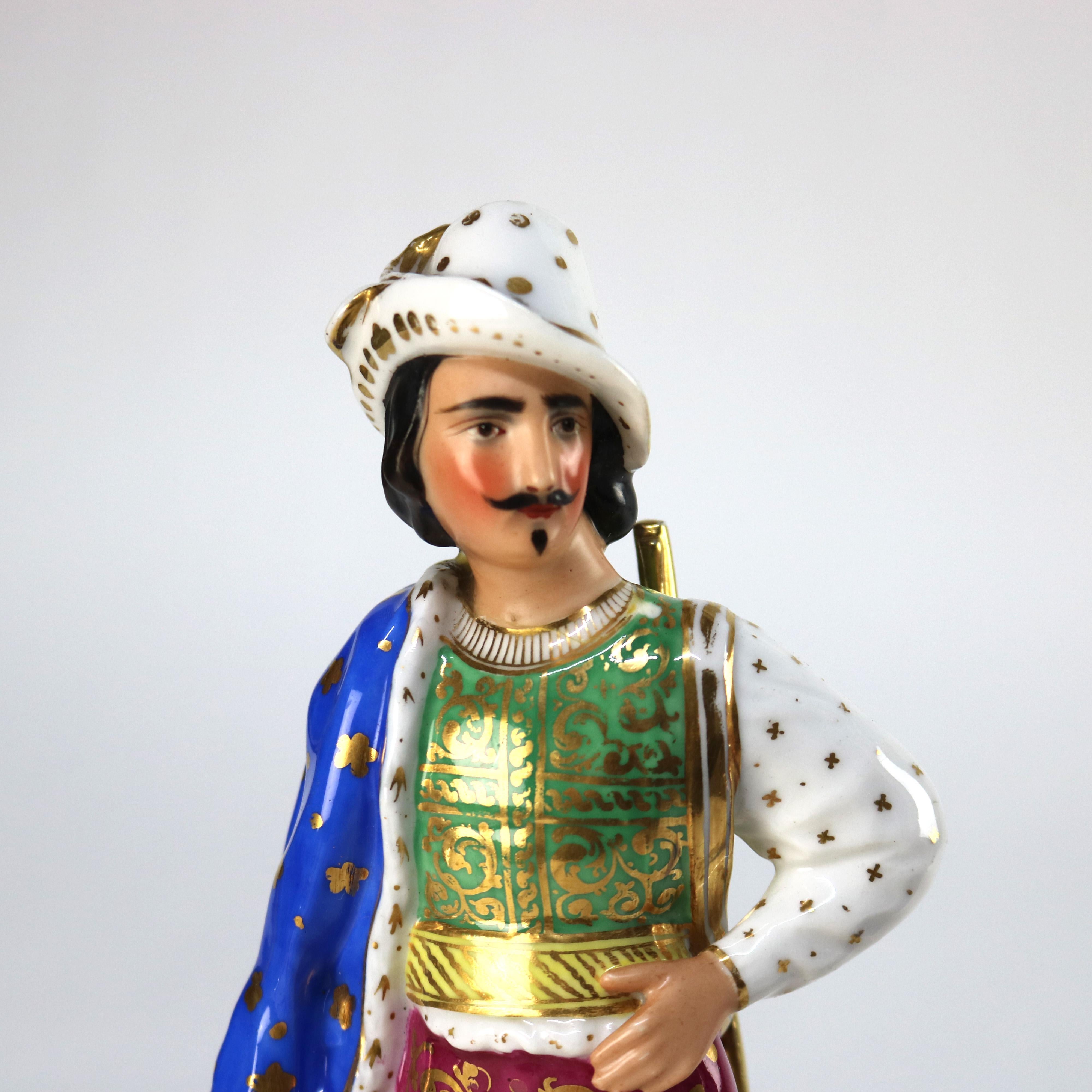 Paire de figurines d'homme et de femme en porcelaine Old Paris C1890 en vente 4