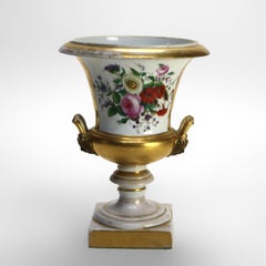 Pair of Antique Old Paris Porcelain Portrait Urns C1870