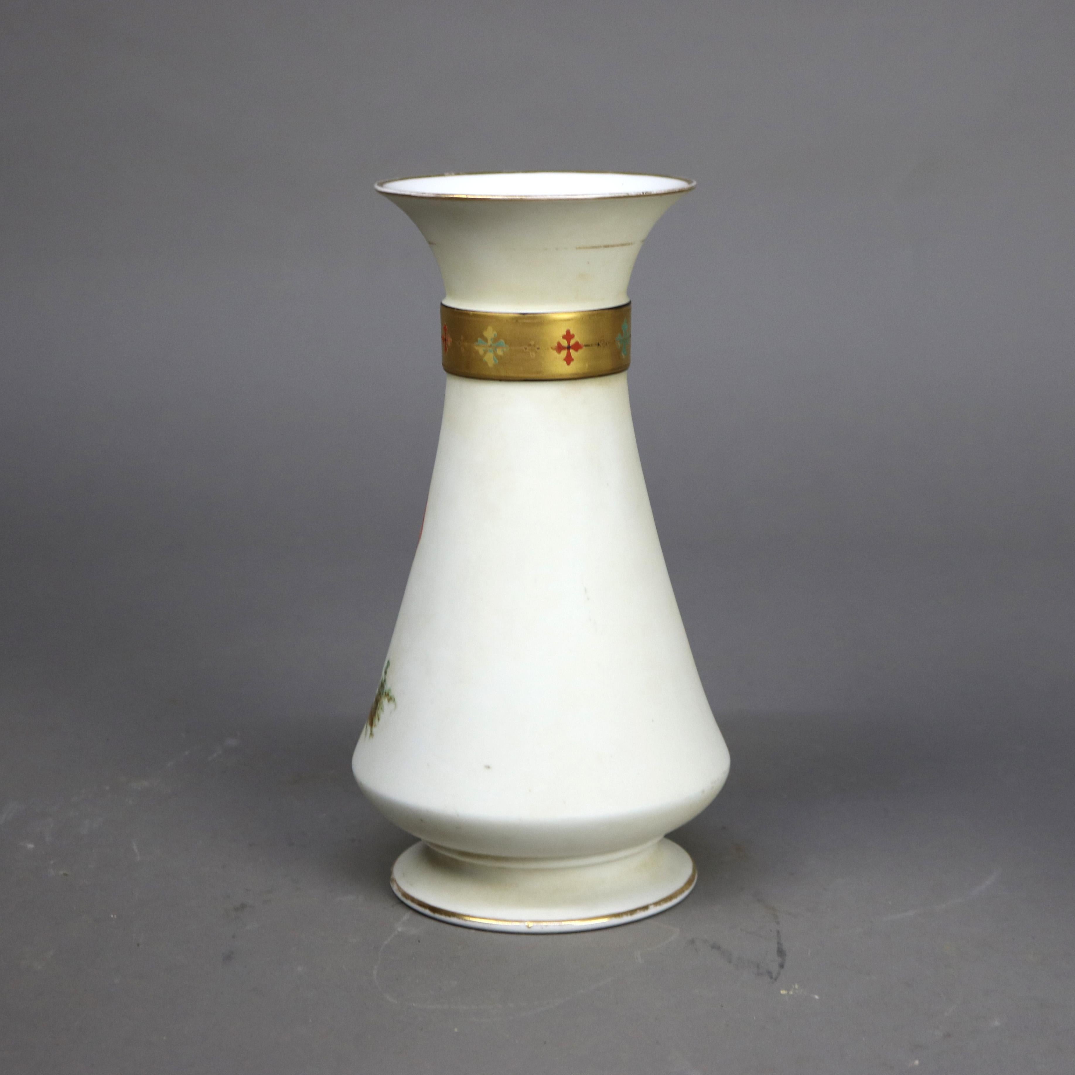 European Pair of Antique Old Paris Porcelain Portrait Vases with Classical Women C1880 For Sale