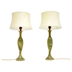Pair of Antique Onyx Table Lamps