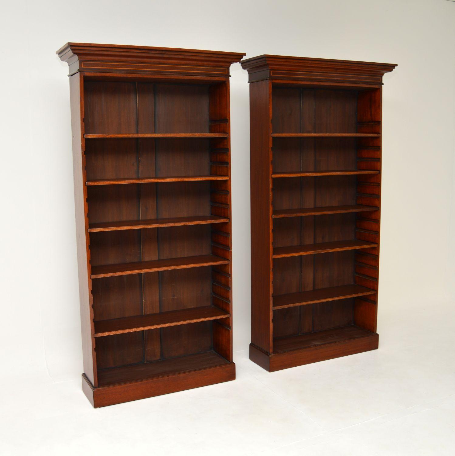 Pair of Antique Open Bookcases For Sale at 1stDibs
