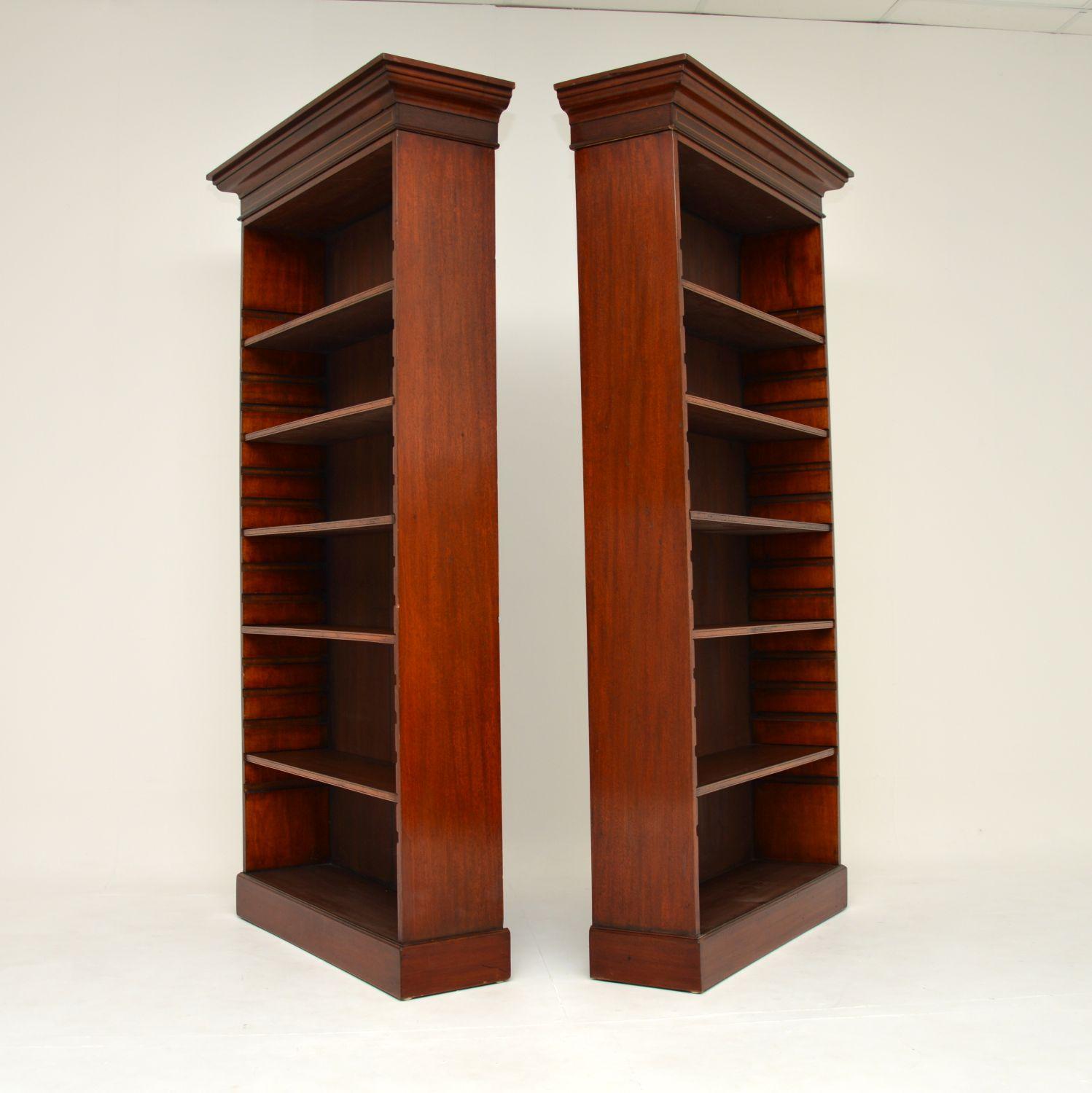Pair of Antique Open Bookcases For Sale at 1stDibs