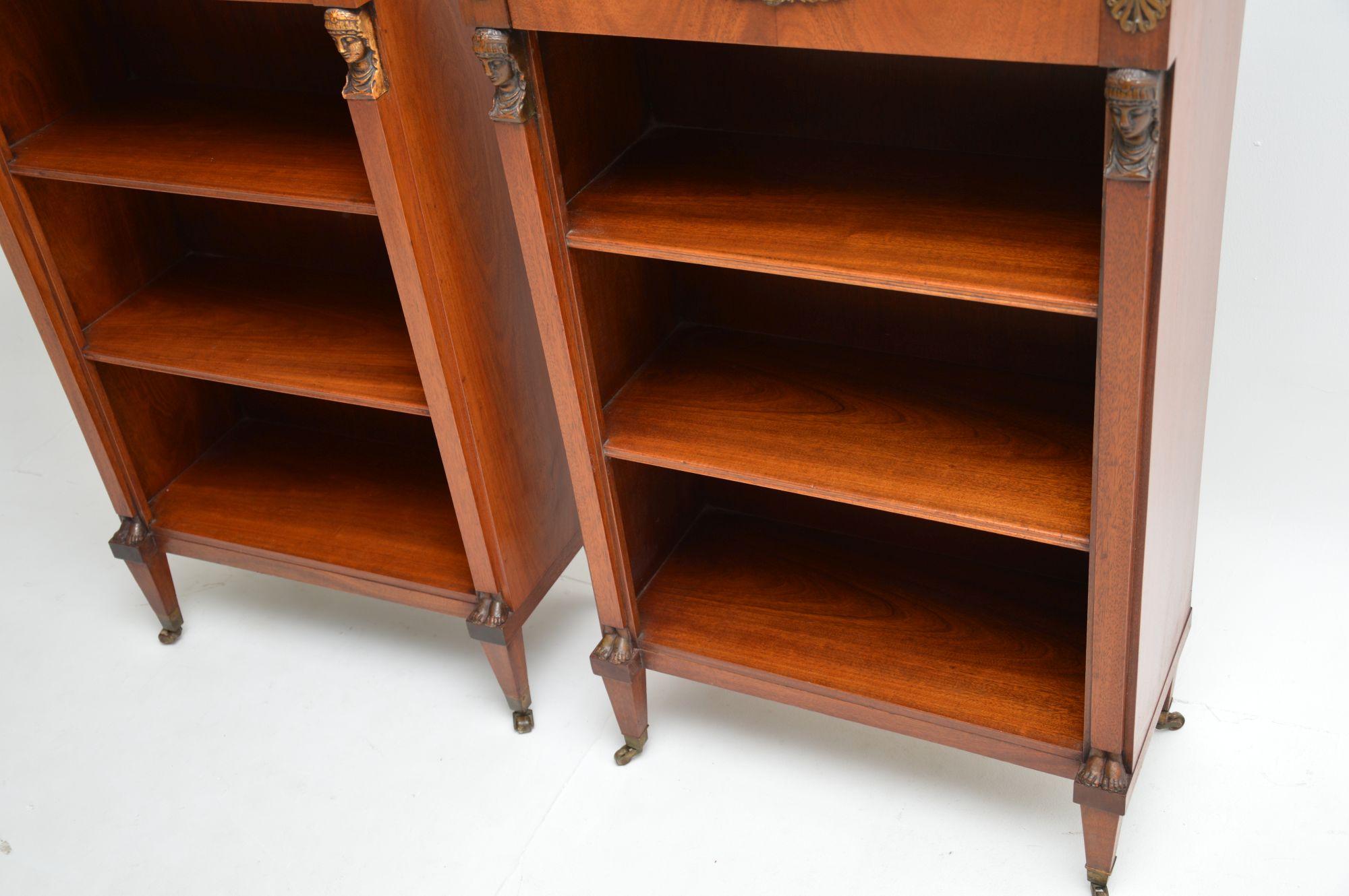Wood Pair of Antique Open Bookcases
