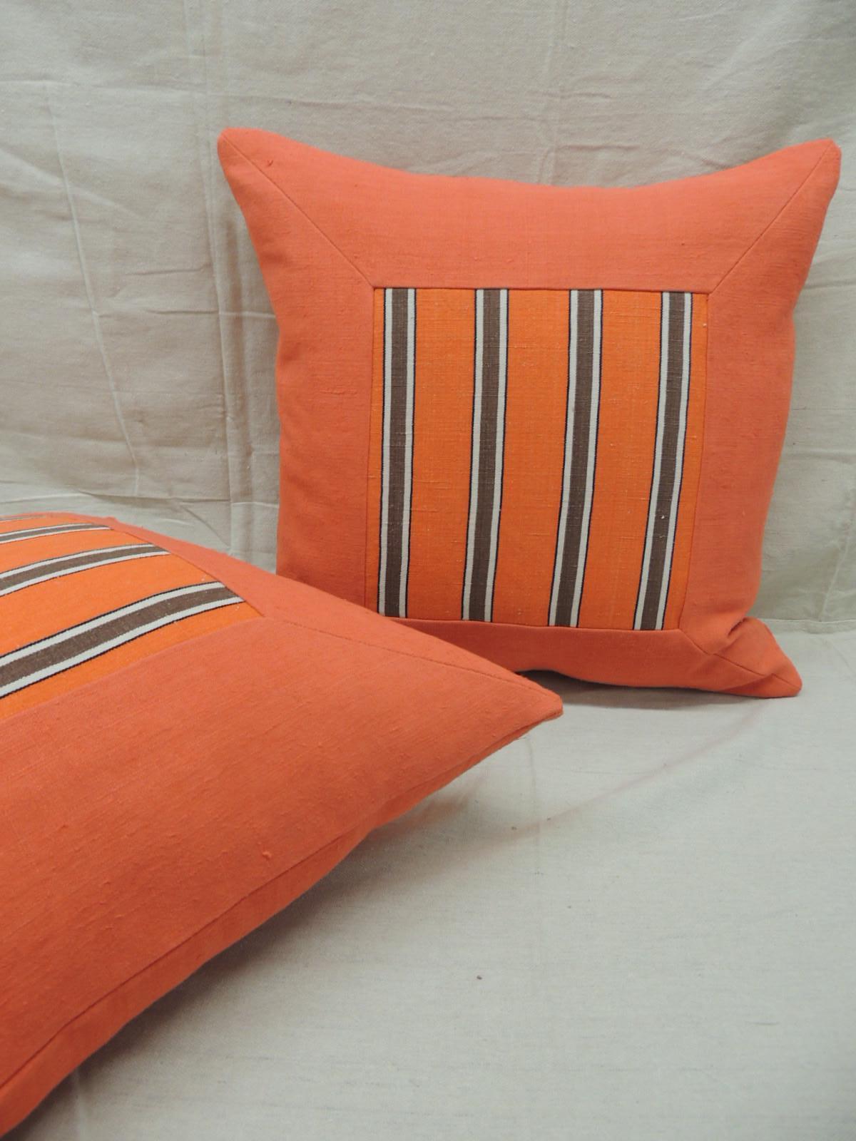orange decorative throw pillows