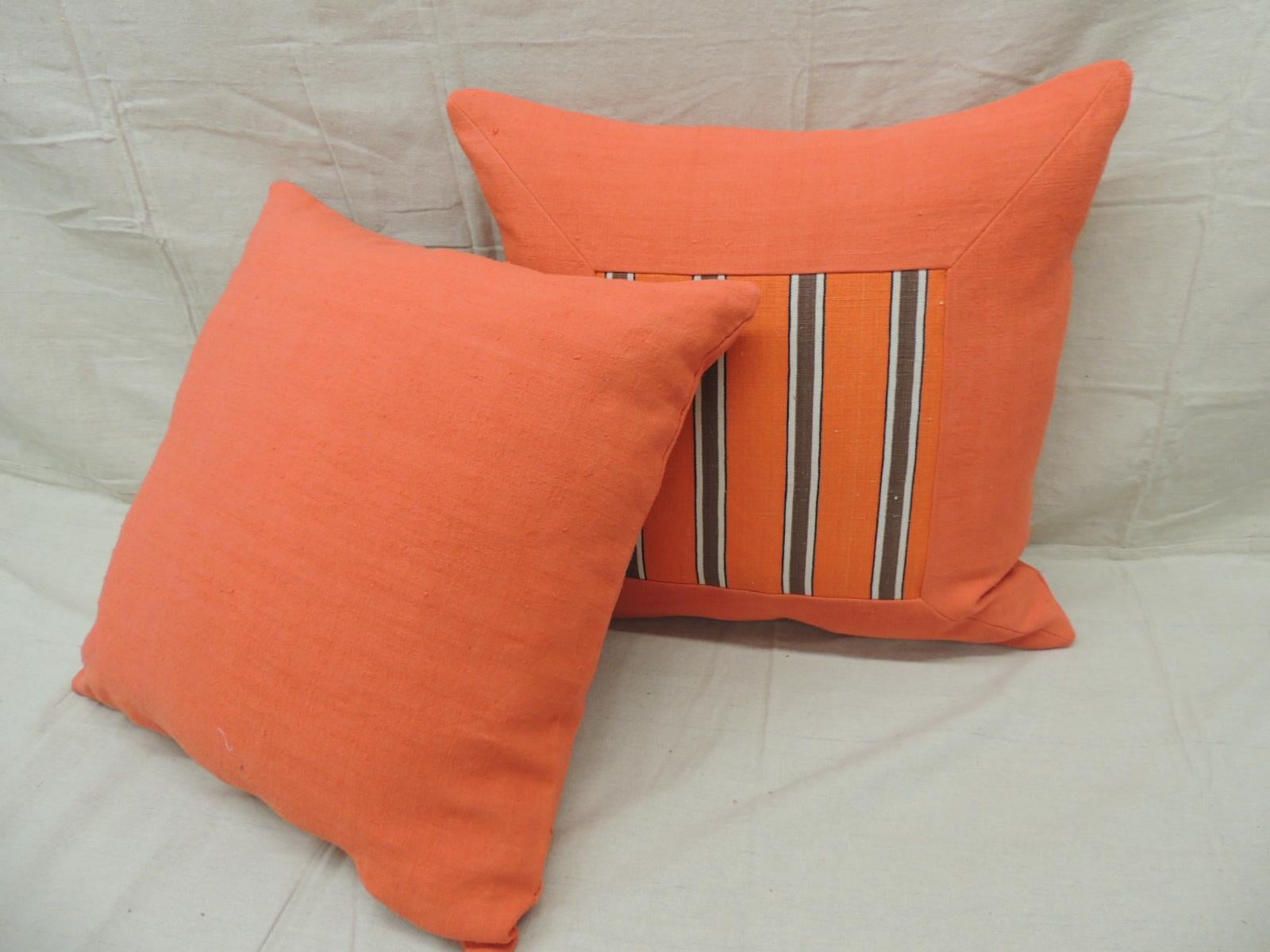 orange throw pillows