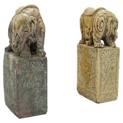 Pair Of Antique Oriental Bookends, Chinese Soapstone, Book Rest, Victorian, Qing