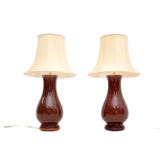 Pair of Antique Oriental Style Ceramic Table Lamps