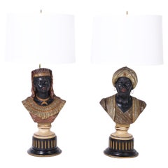 Paire de lampes de table orientalistes anciennes