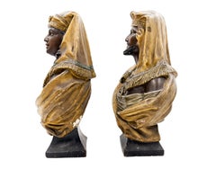 Pair of Antique Orientalist Terracotta Busts