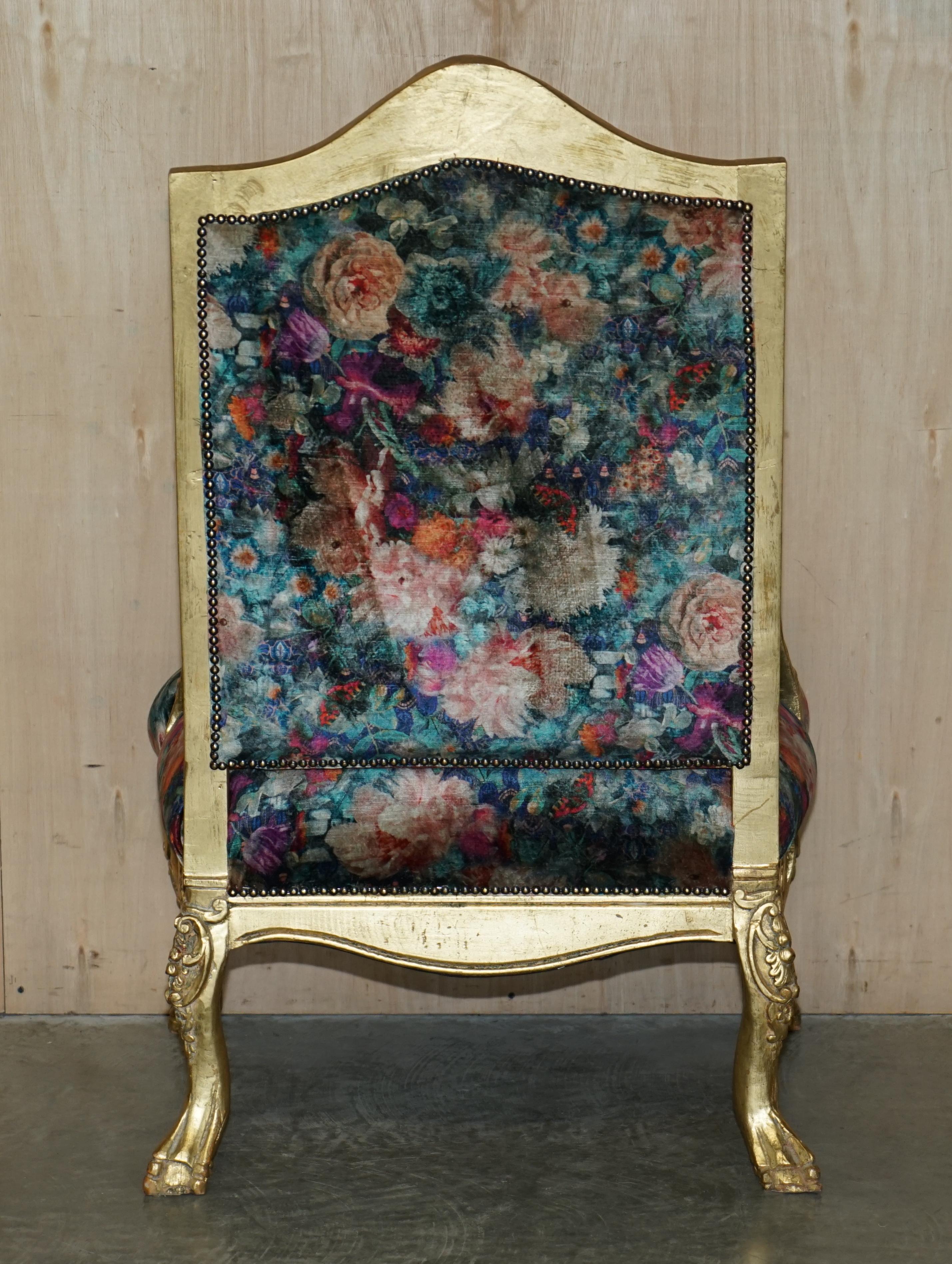 Pair of Antique Original Giltwood Framed French Louis XV Fauteuils Armchairs For Sale 13