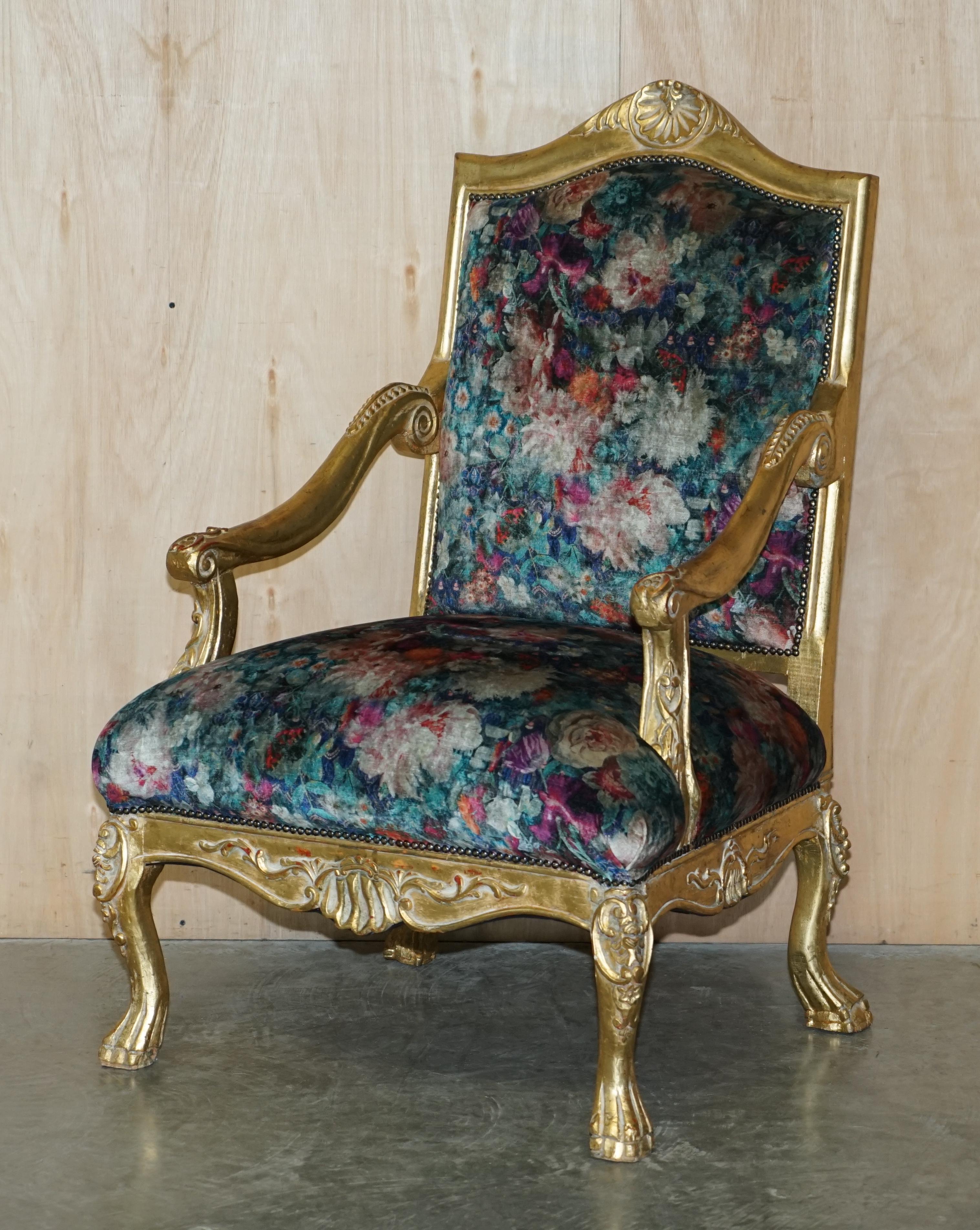 We are delighted to offer for sale this pair of antique Louis XV French giltwood framed Fauteuils armchairs

Please note the delivery fee listed is just a guide, it covers within the M25 only for the UK and local Europe only for international, if