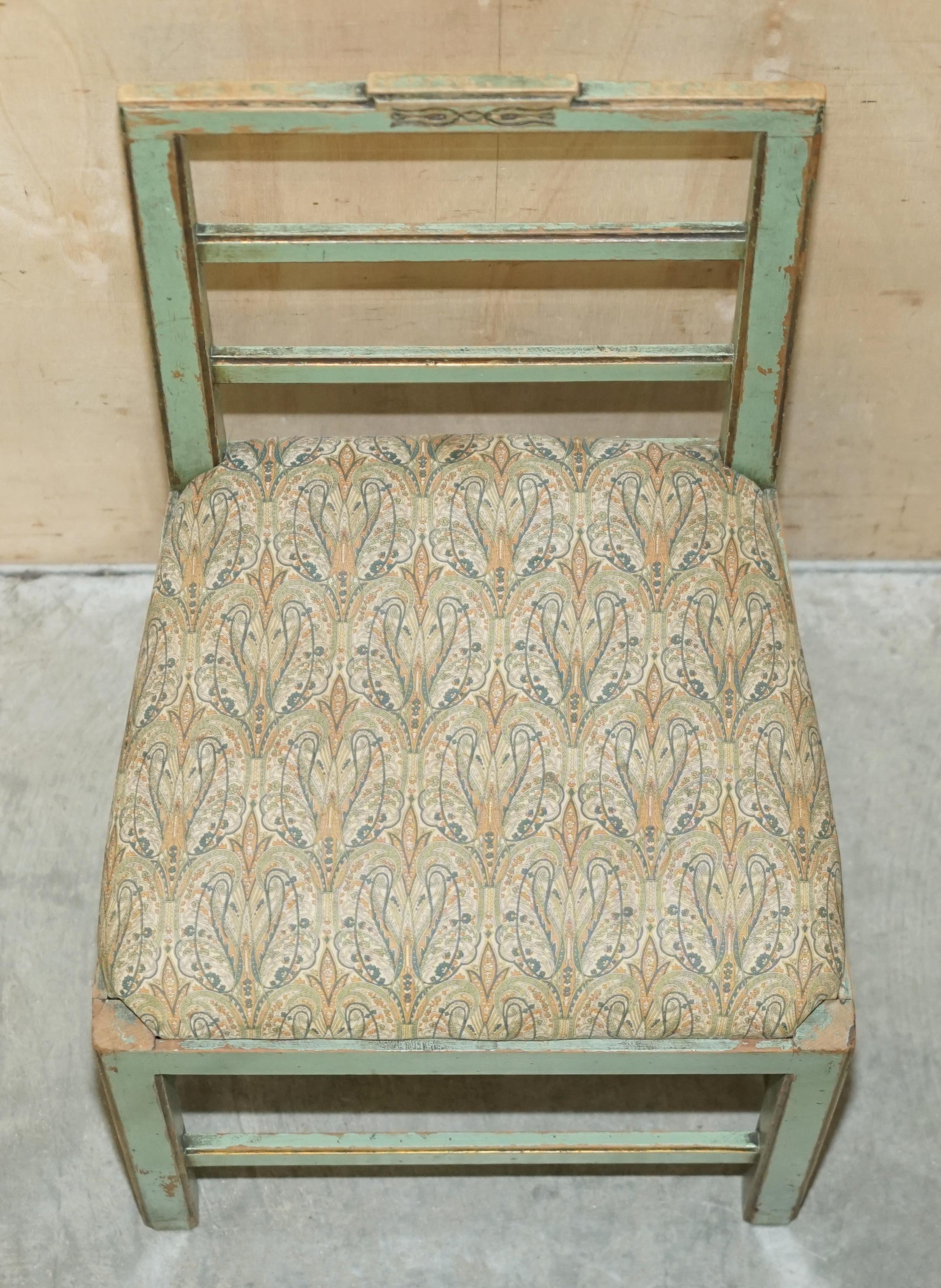 Pair of Antique Original Paint French Country Chairs Inc Liberty's London Fabric For Sale 4