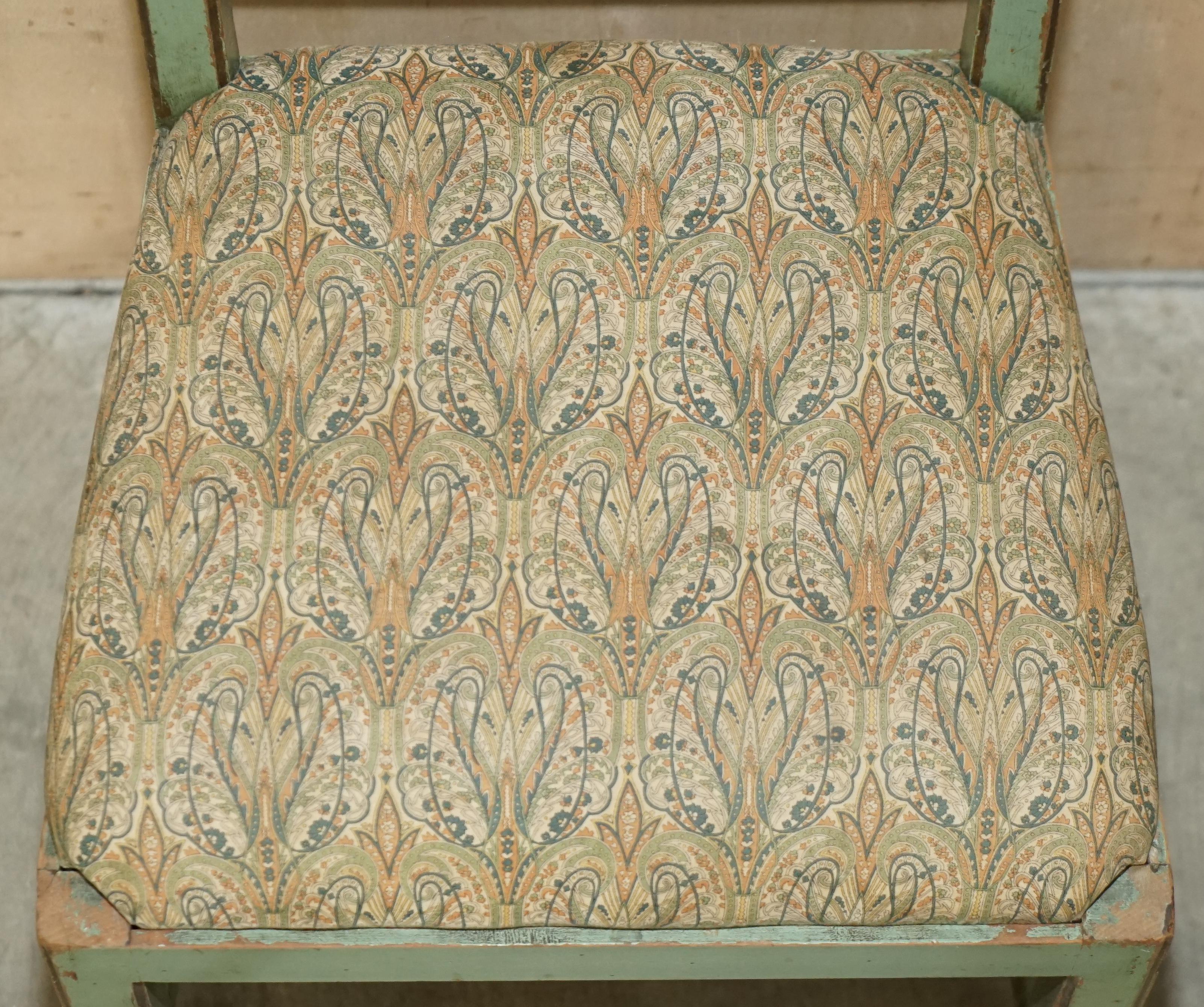 Pair of Antique Original Paint French Country Chairs Inc Liberty's London Fabric For Sale 5