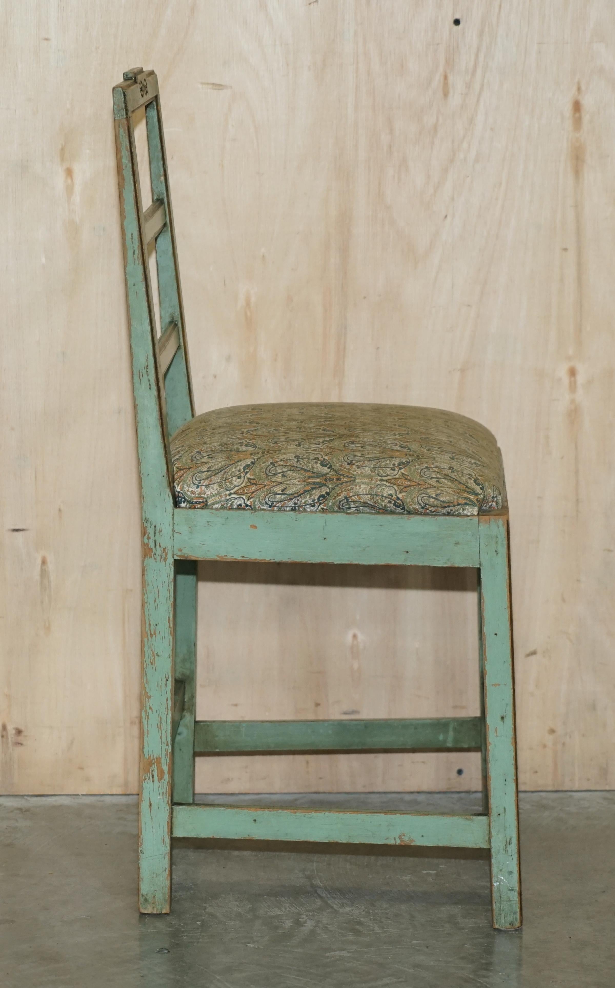 Pair of Antique Original Paint French Country Chairs Inc Liberty's London Fabric For Sale 6