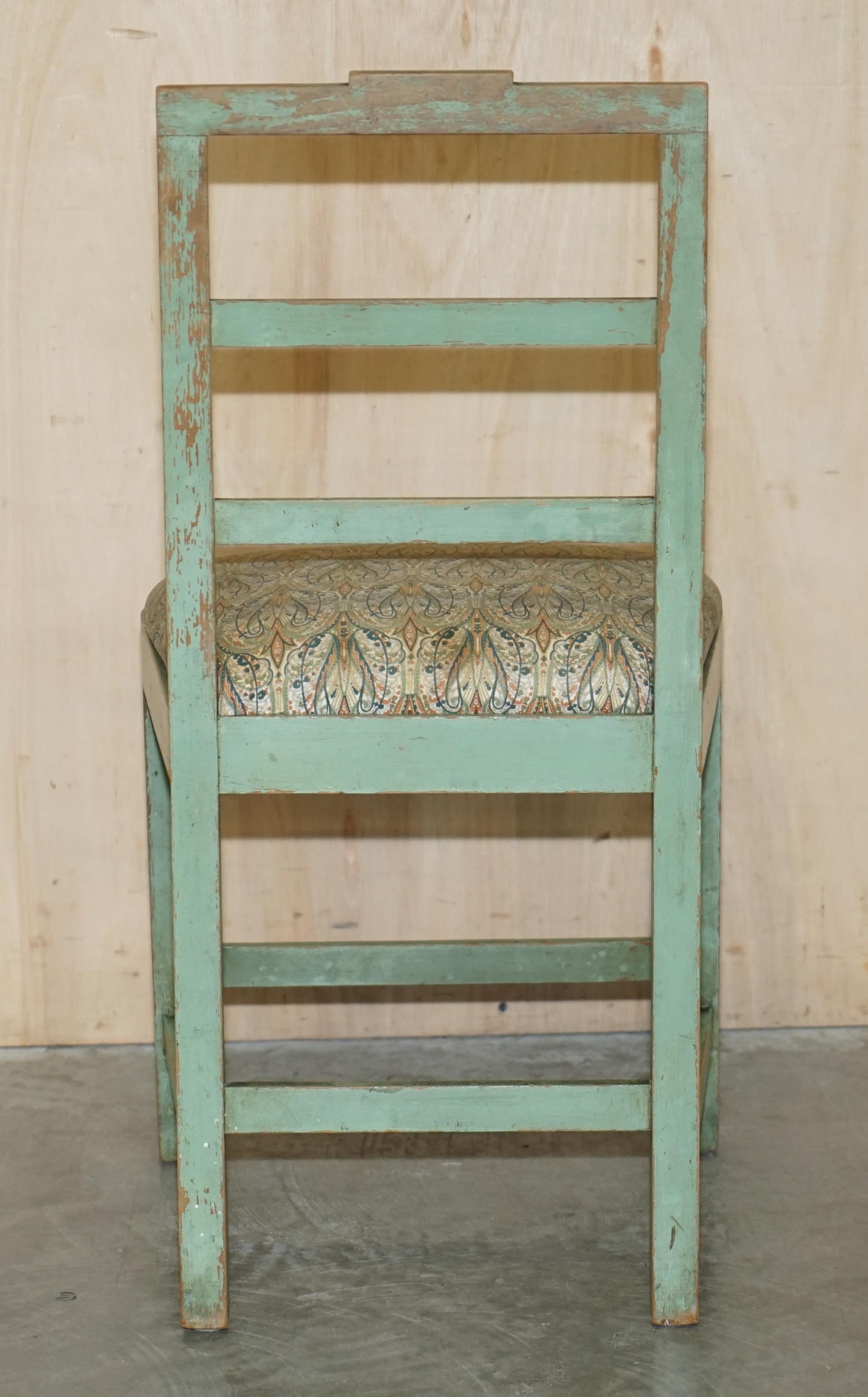 Pair of Antique Original Paint French Country Chairs Inc Liberty's London Fabric For Sale 7