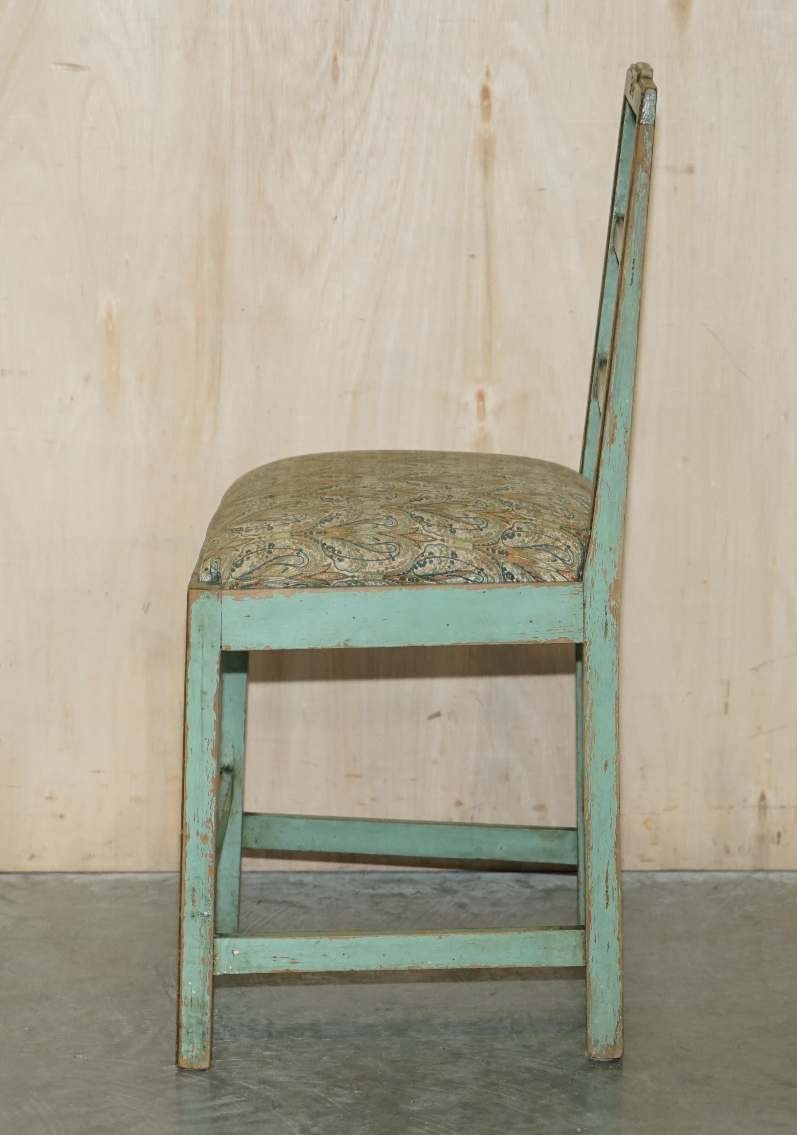 Pair of Antique Original Paint French Country Chairs Inc Liberty's London Fabric For Sale 8