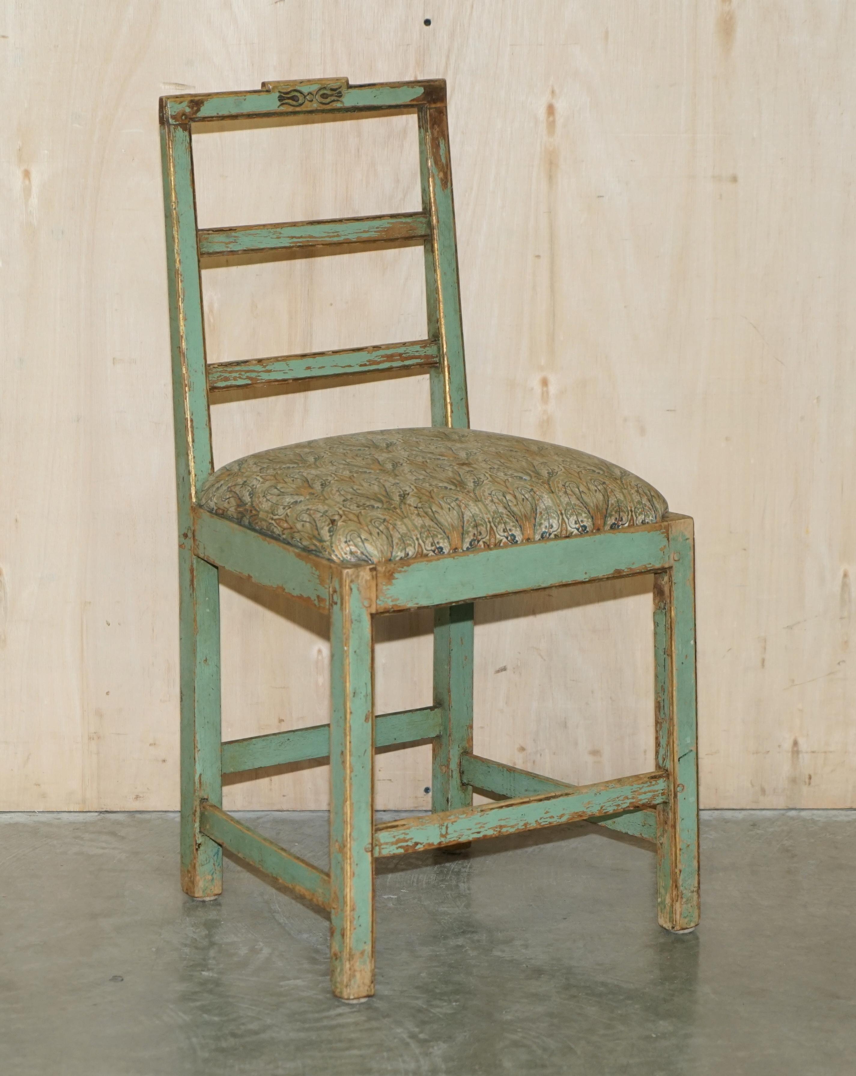 Pair of Antique Original Paint French Country Chairs Inc Liberty's London Fabric For Sale 9