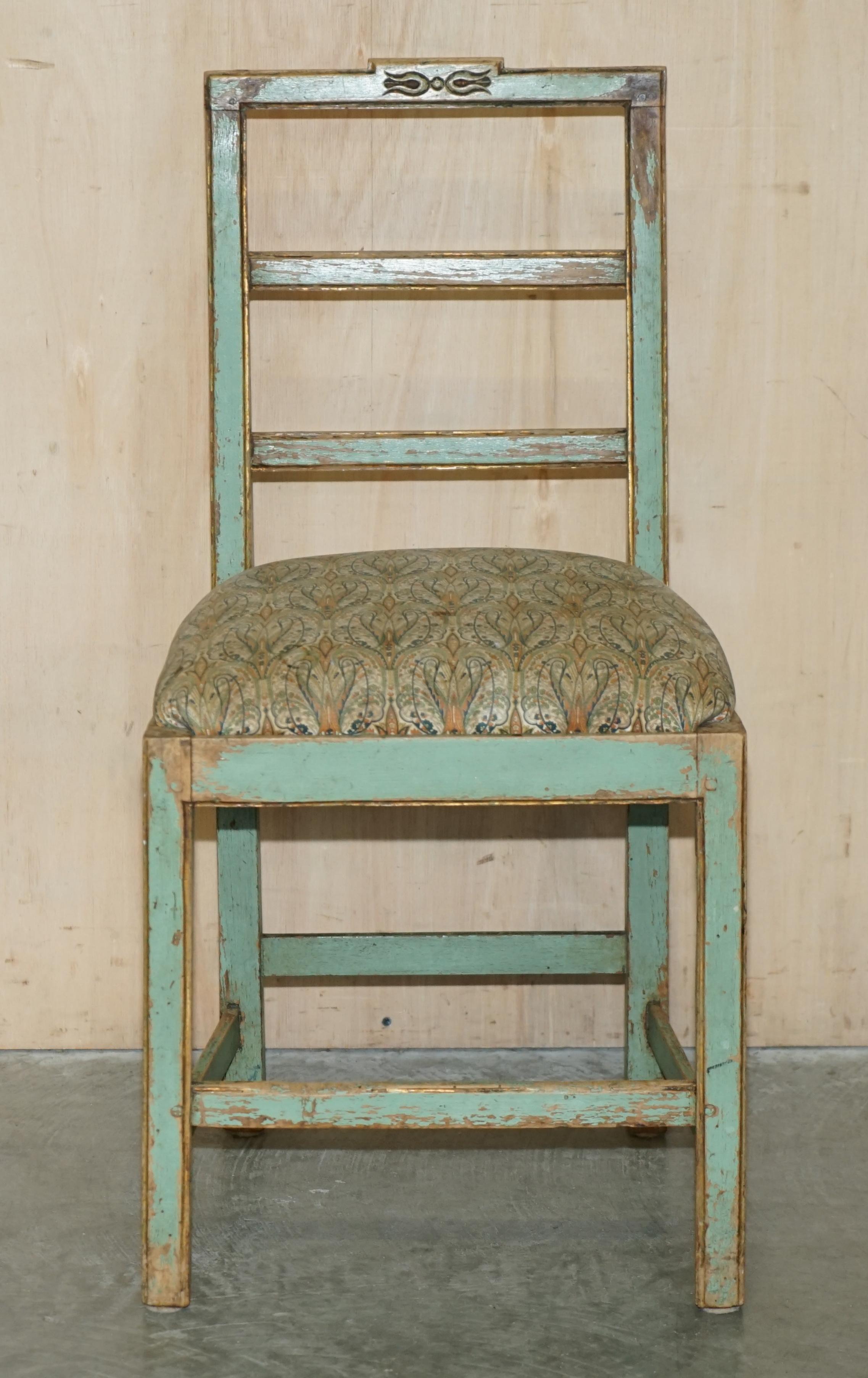 Pair of Antique Original Paint French Country Chairs Inc Liberty's London Fabric For Sale 10