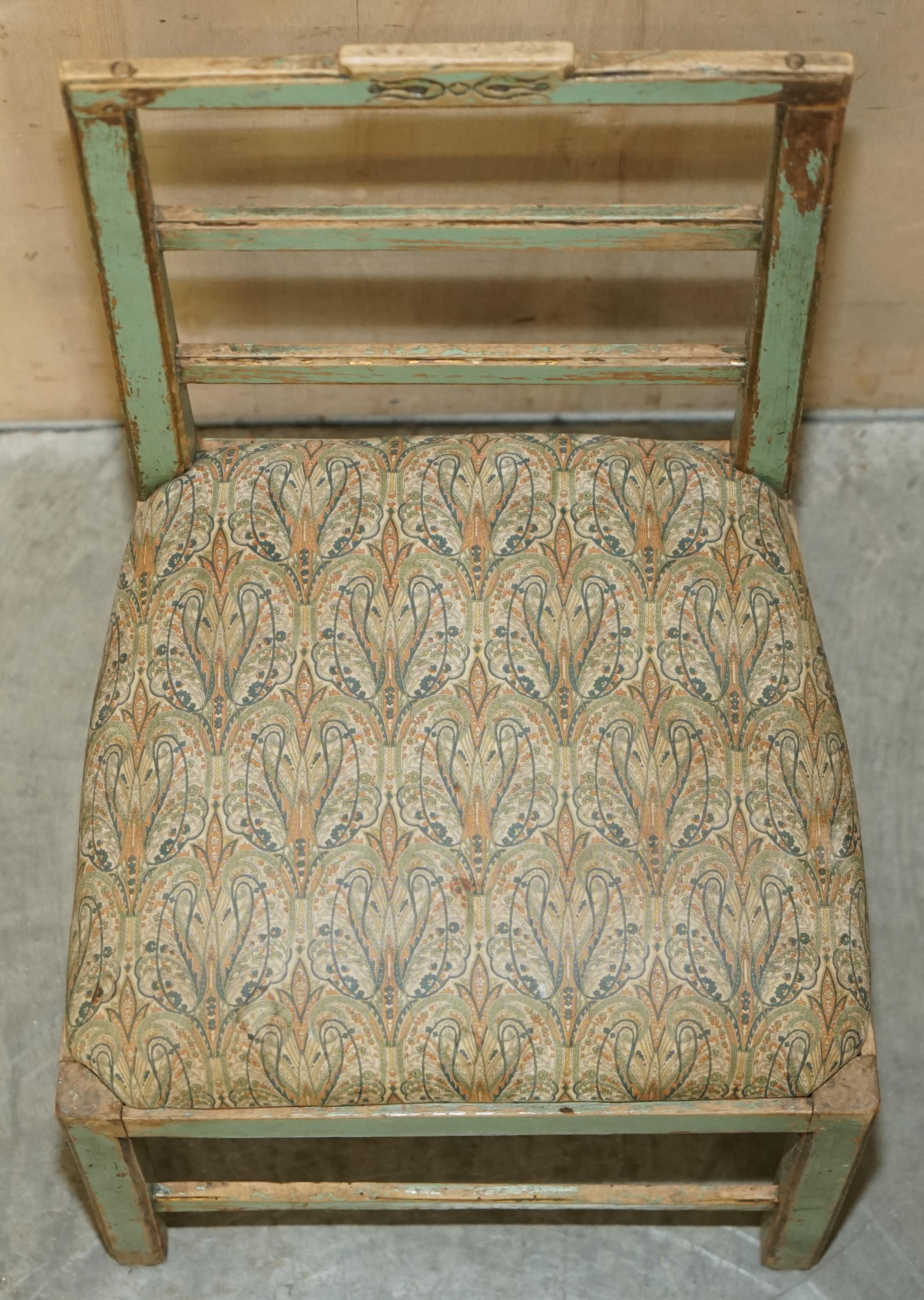Pair of Antique Original Paint French Country Chairs Inc Liberty's London Fabric For Sale 11
