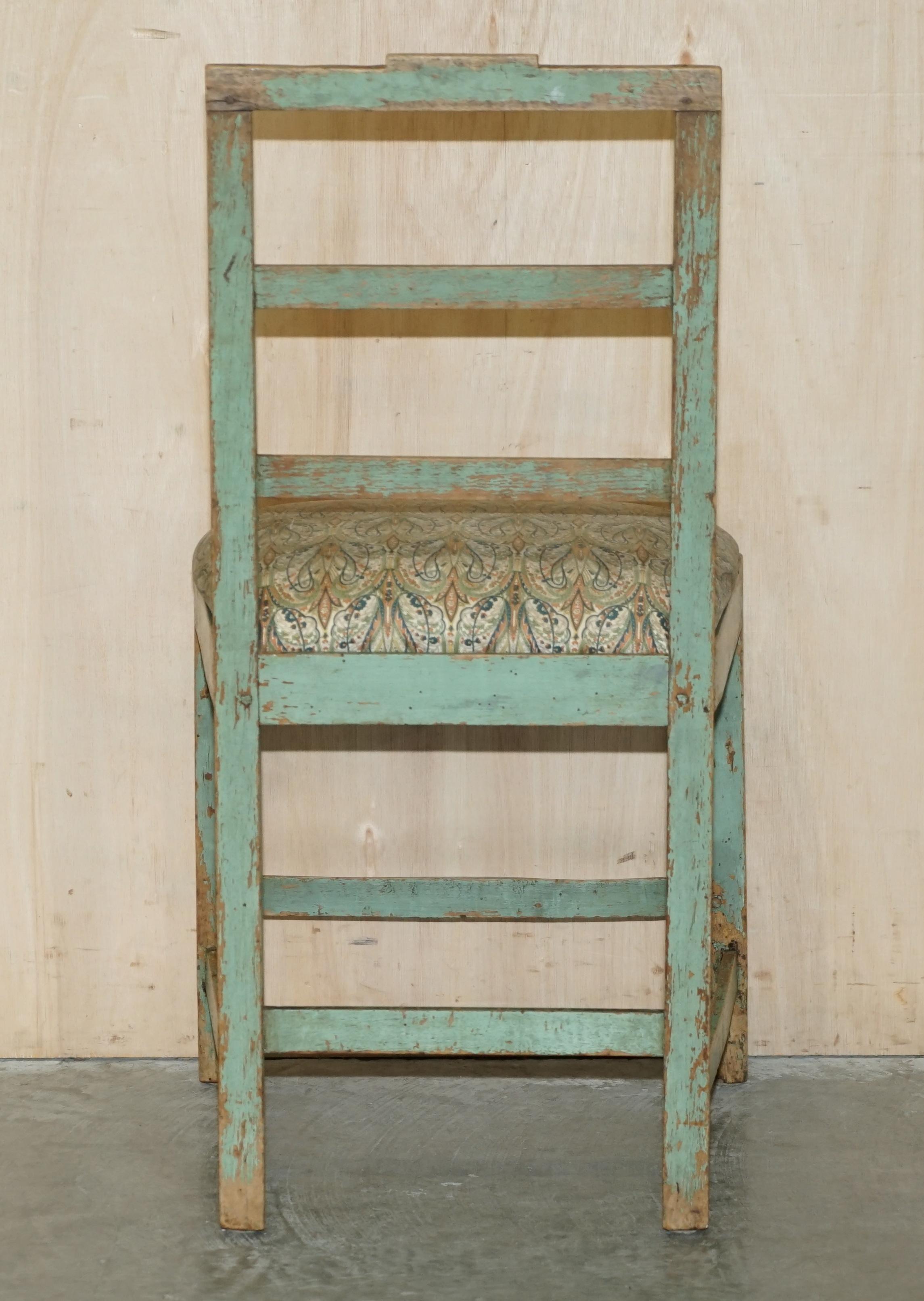Pair of Antique Original Paint French Country Chairs Inc Liberty's London Fabric For Sale 13