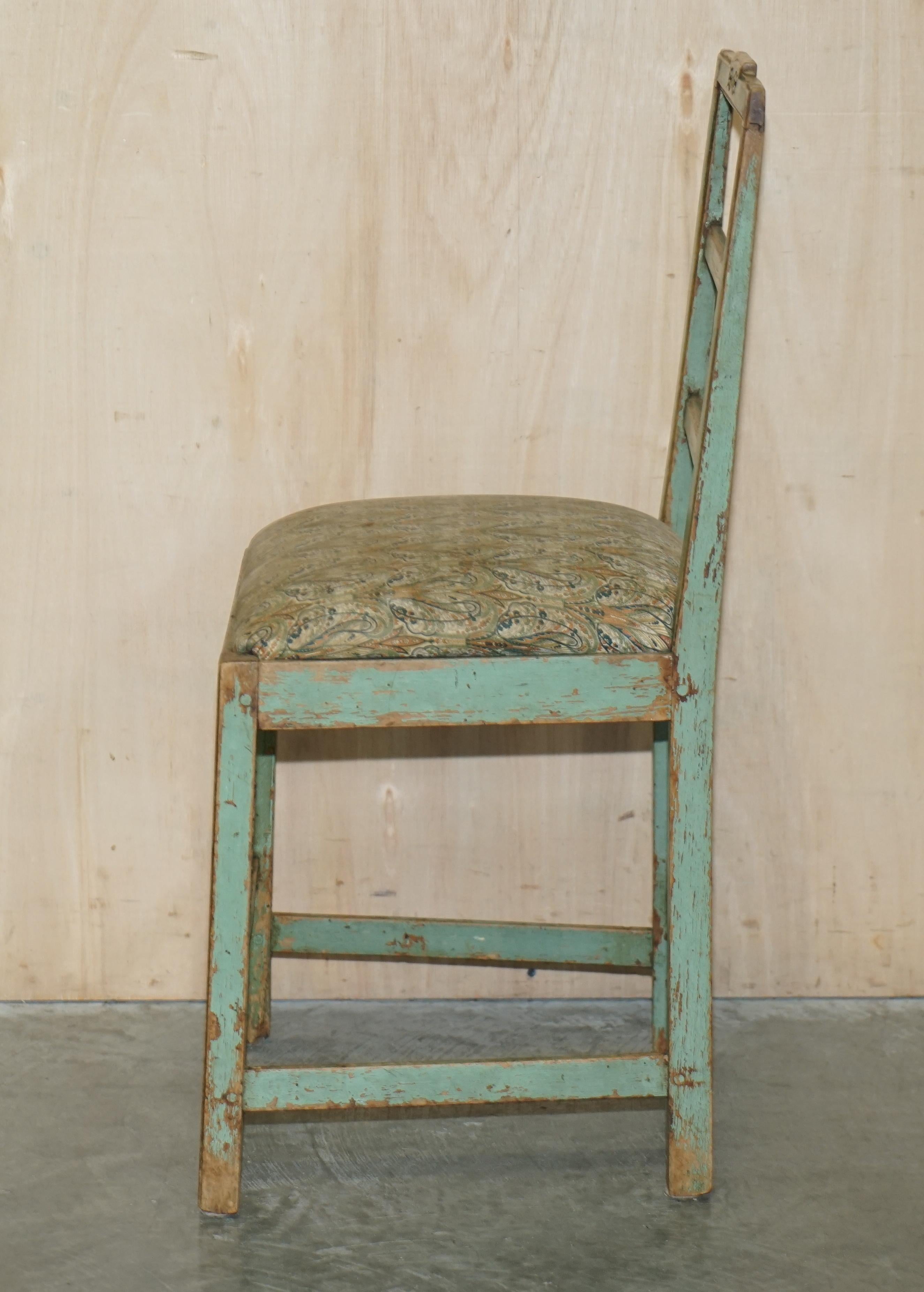 Pair of Antique Original Paint French Country Chairs Inc Liberty's London Fabric For Sale 14