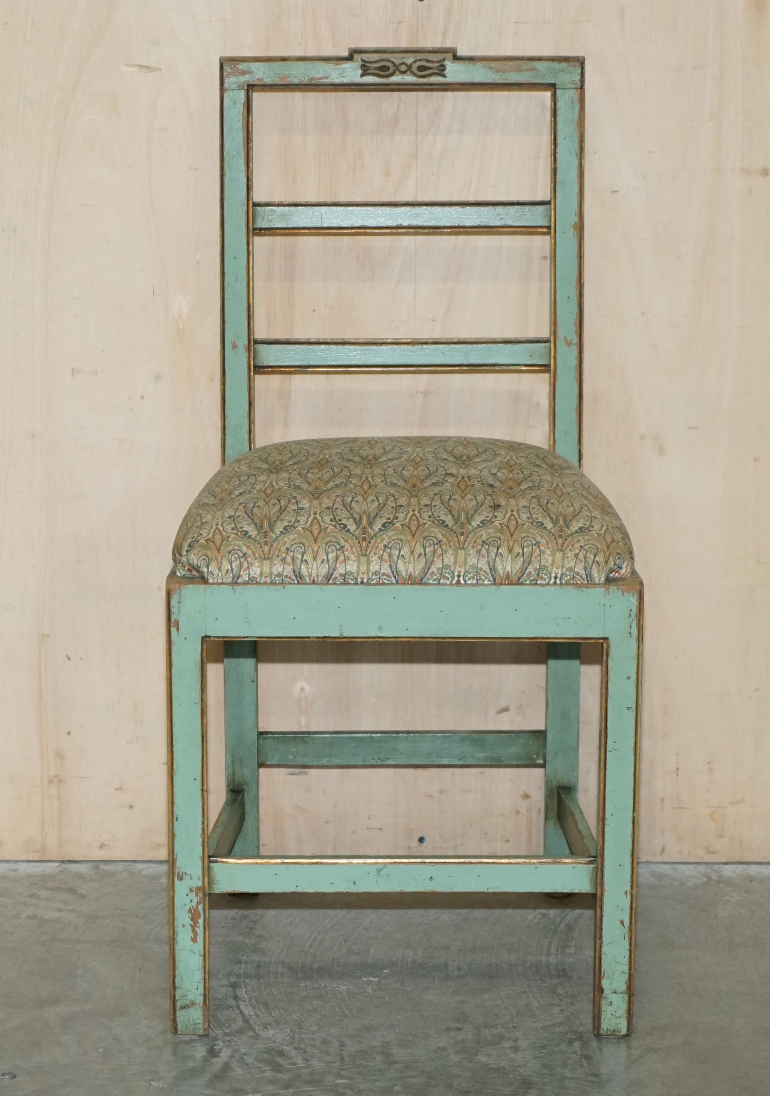 Victorian Pair of Antique Original Paint French Country Chairs Inc Liberty's London Fabric For Sale