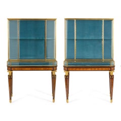 Pair of Antique Ormolu Mounted Vitrine Cabinets by L'Escalier de Cristal