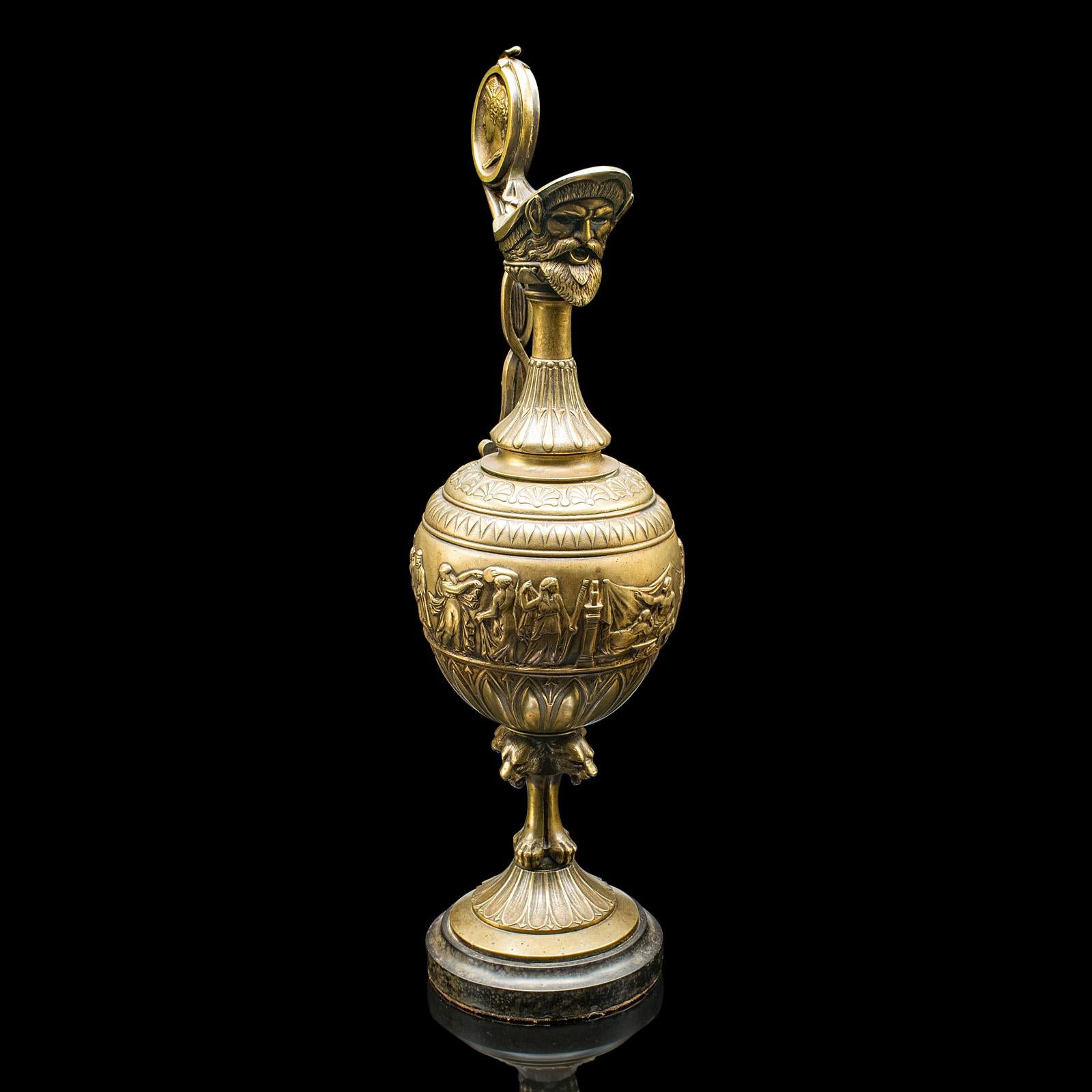 Par De Antiguos Aguamaniles Ornamentales, Italianos, Bronce, Gran Tour, Victorianos, C.1850 Victoriano temprano en venta