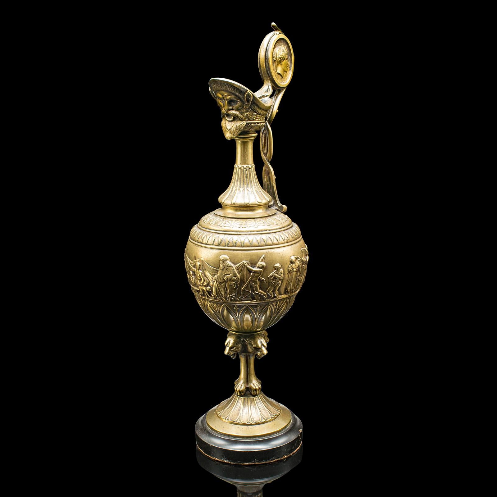Par De Antiguos Aguamaniles Ornamentales, Italianos, Bronce, Gran Tour, Victorianos, C.1850 siglo XIX en venta