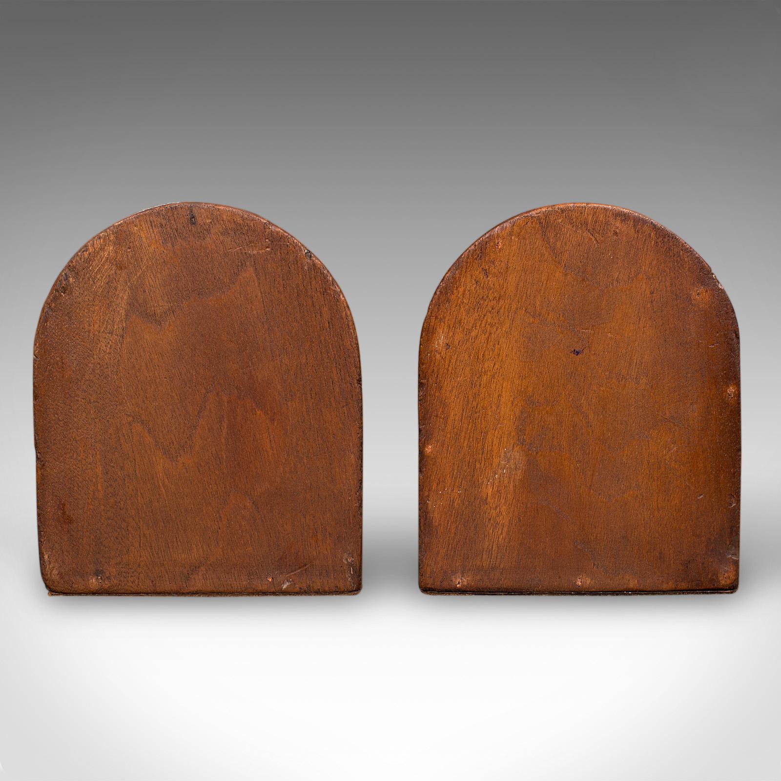 20th Century Pair of Antique Ornate Bookends, Anglo-Indian Beech, Book Rests, Victorian, 1900 For Sale