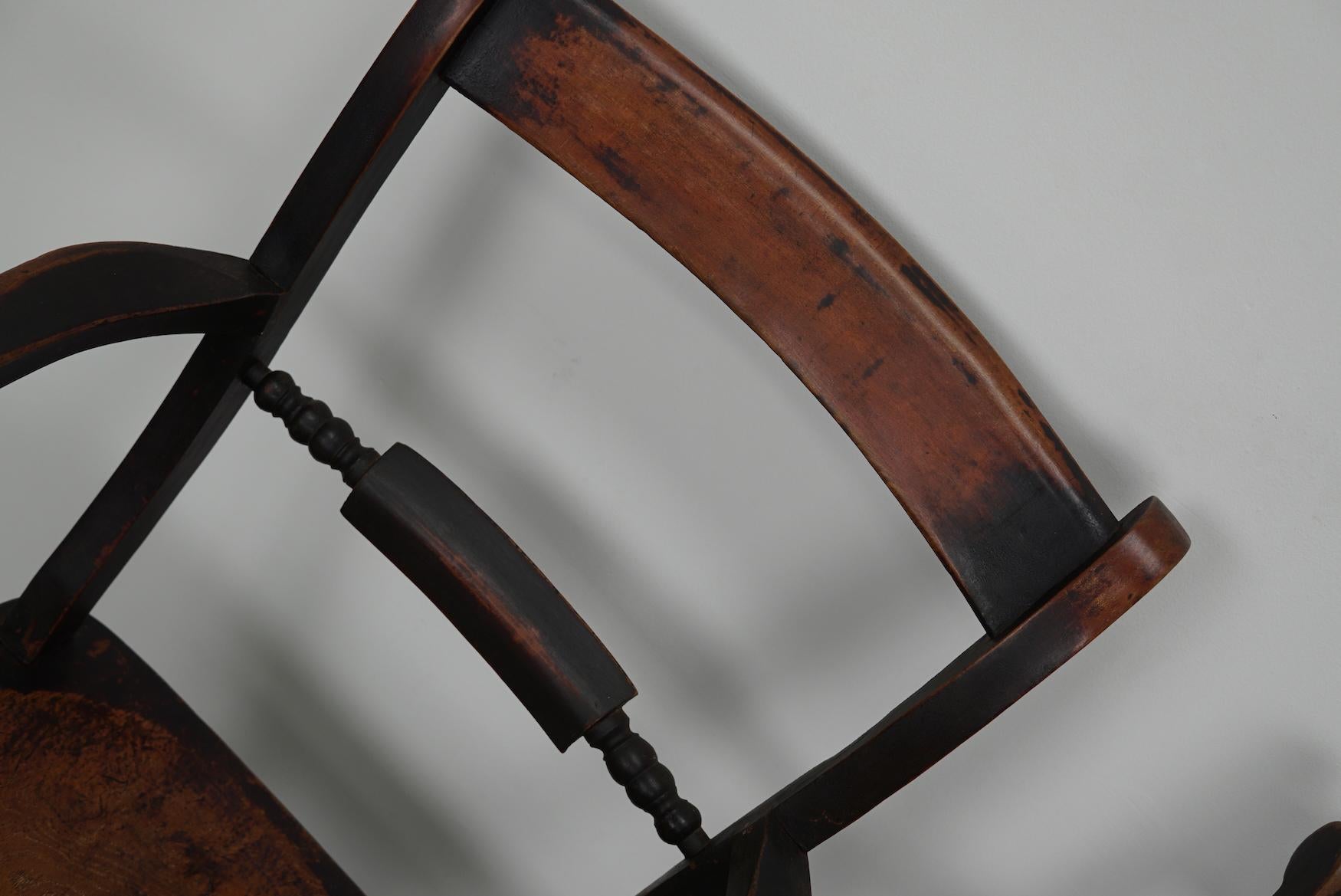 Pair of Antique Oxford Chairs, Windsor, Bar Back, Armchair, Elm, 19thc For Sale 1