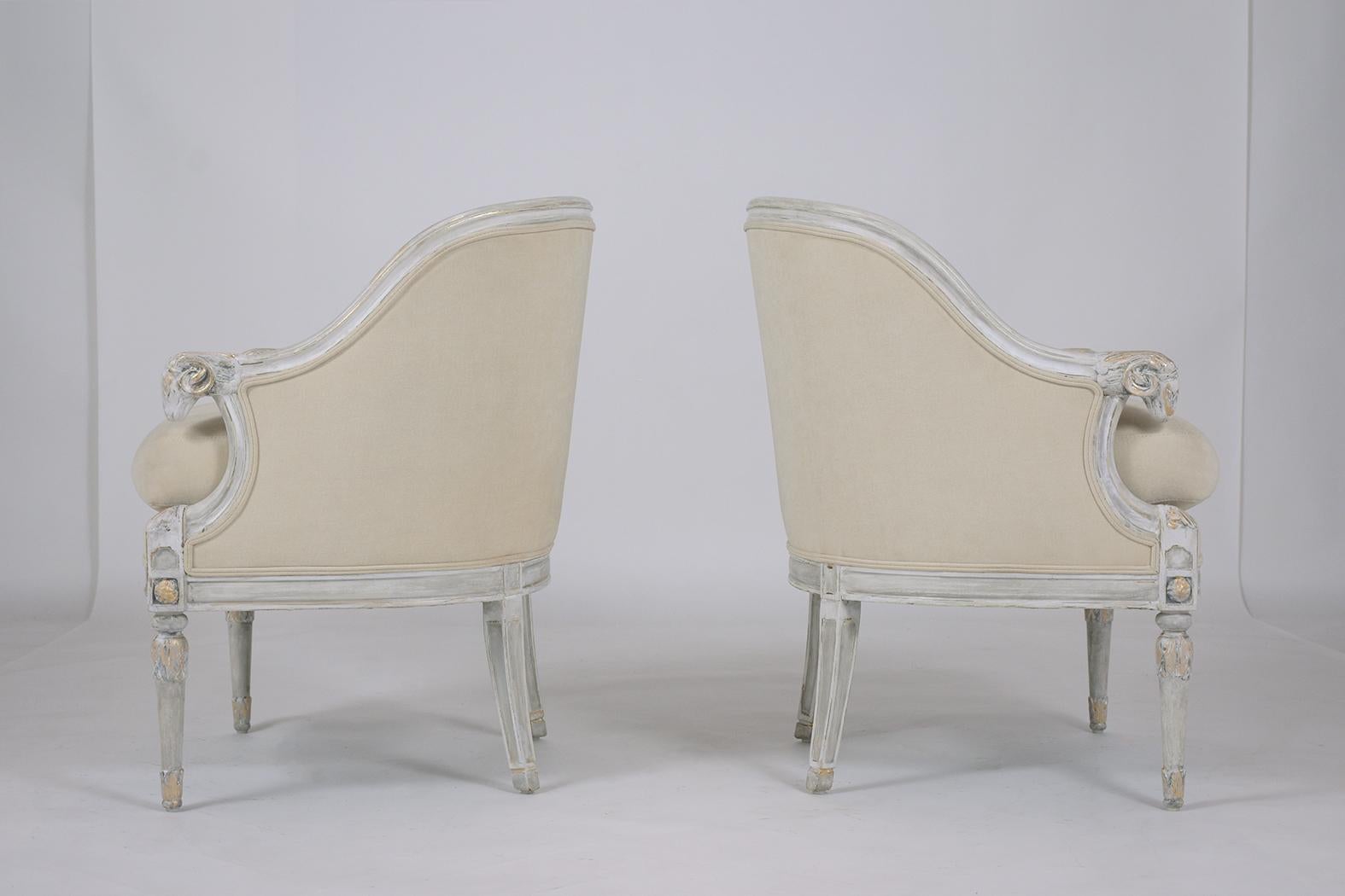 Pair of Antique Painted Armchairs 5