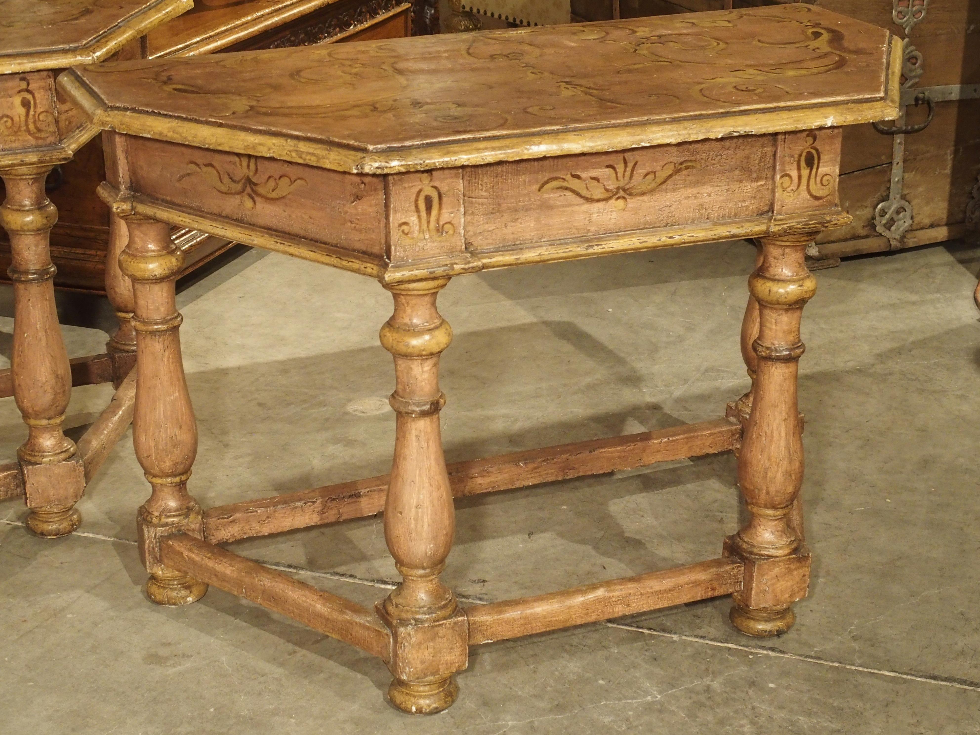Pair of Antique Painted Console Tables from Northern Italy, circa 1800 For Sale 7