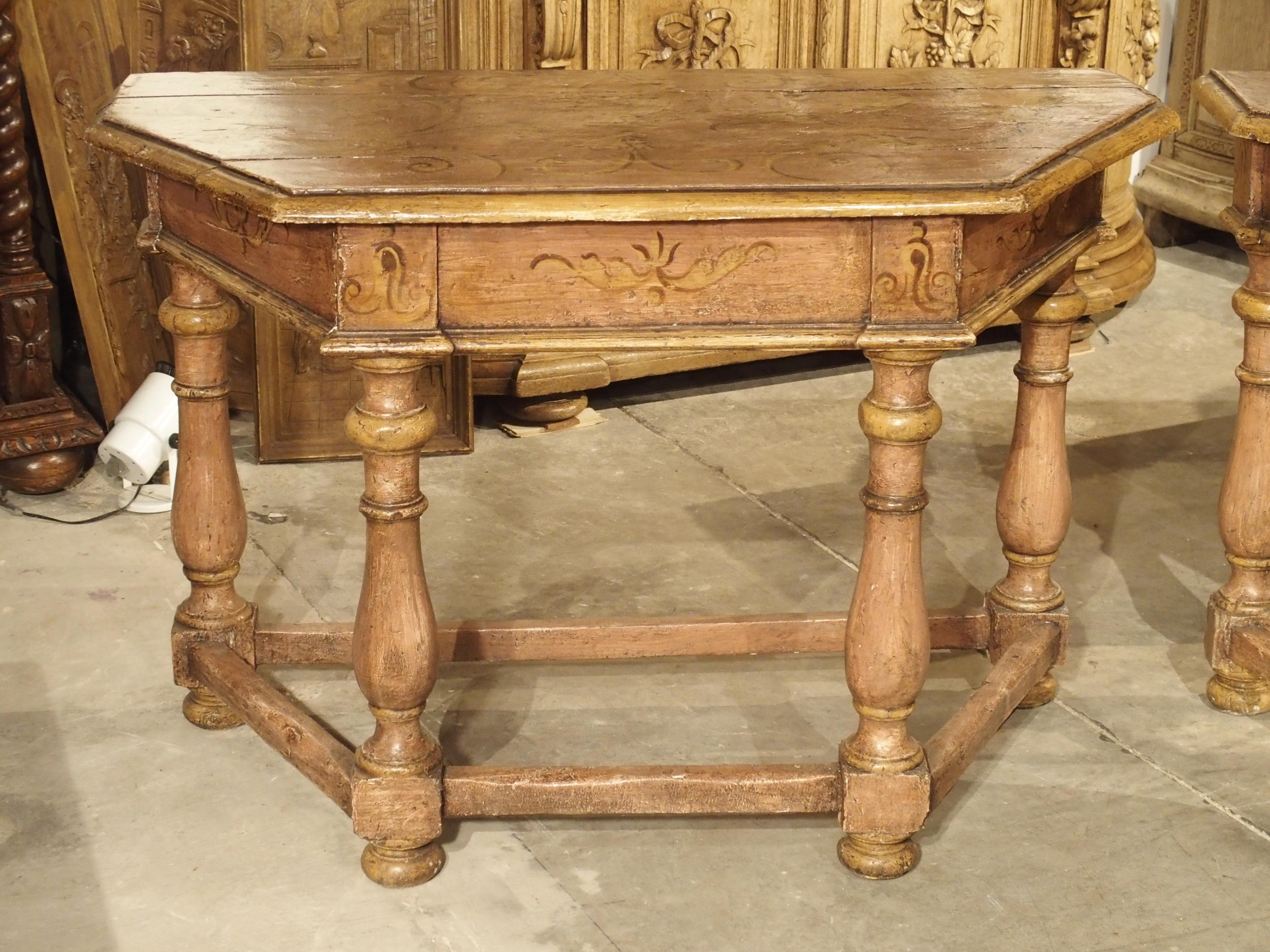 Pair of Antique Painted Console Tables from Northern Italy, circa 1800 For Sale 9